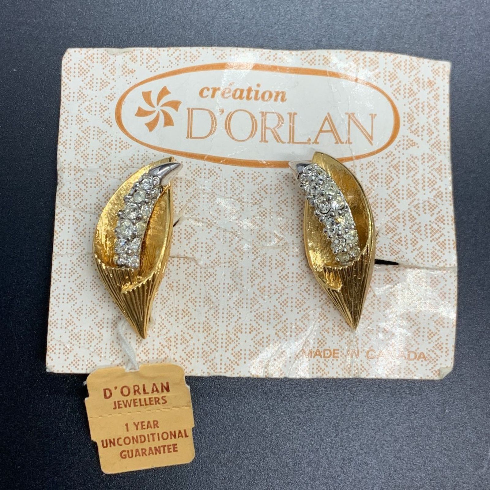 Other D'Orlan Gold Tone Rhinestone Calla Lily Clip On Earrings Size ONE SIZE - 5 Thumbnail