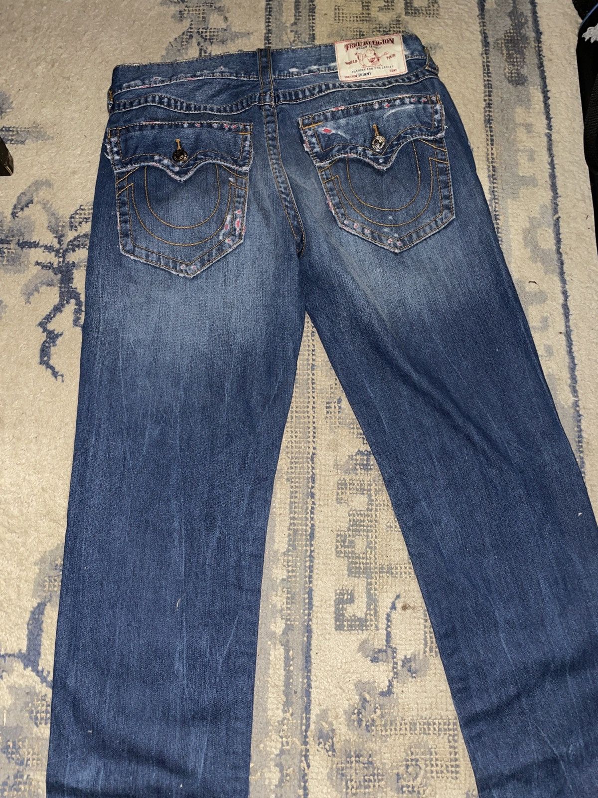 True Religion 34” True Religion Distressed Skinny Jeans Size US 34 / EU 50 - 6 Thumbnail