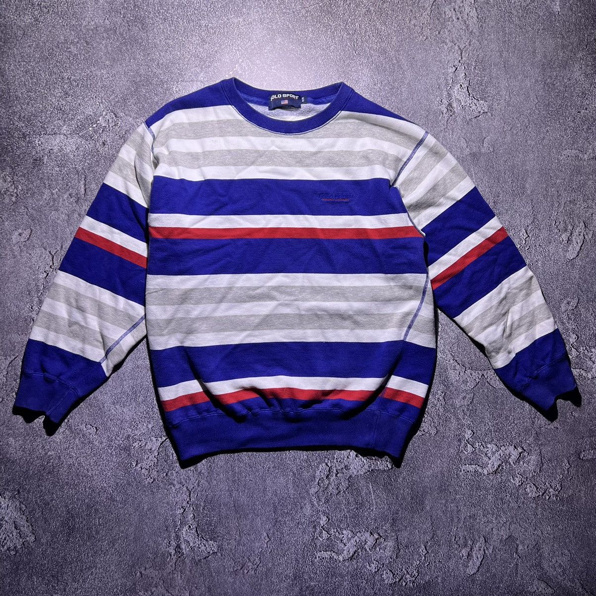 Vintage 90s Polo Sport Striped Crewneck