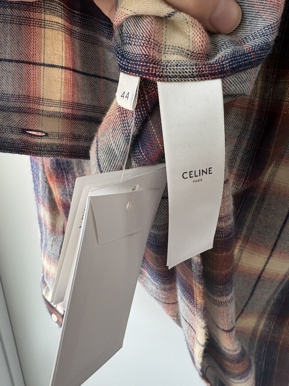 Celine Celine Vanilla, Navy, & Red Flannel Hedi Slimane Size US XL / EU 56 / 4 - 7 Thumbnail
