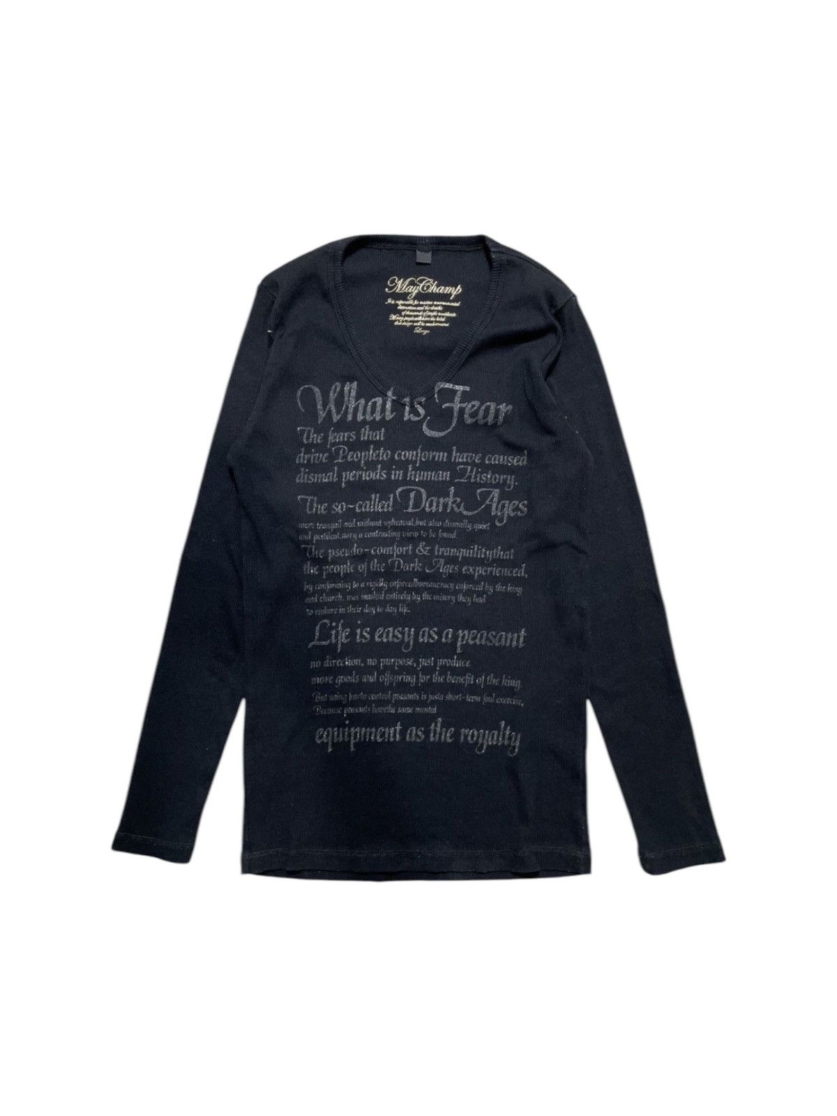 Designer × Japanese Brand May Champ Poem Longsleeve What is fear Size L / US 10 / IT 46 - 1 Thumbnail