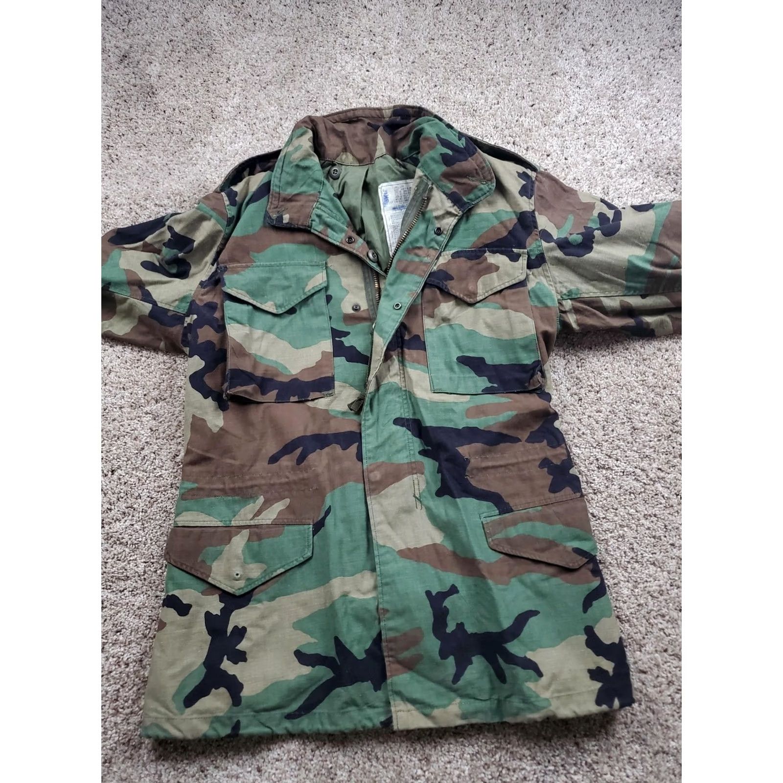 Alpha Industries VINTAGE Alpha Industries M-65 Field Jacket Mens S Long Woodland Camo 80s Size US S / EU 44-46 / 1 - 3 Thumbnail