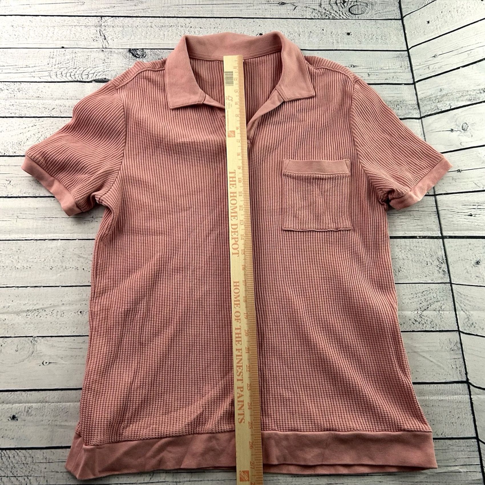 Vintage Dandy Del Mar Waffle Knit Polo Short Sleeve Shirt Mens Large Pink Size US L / EU 52-54 / 3 - 2 Thumbnail