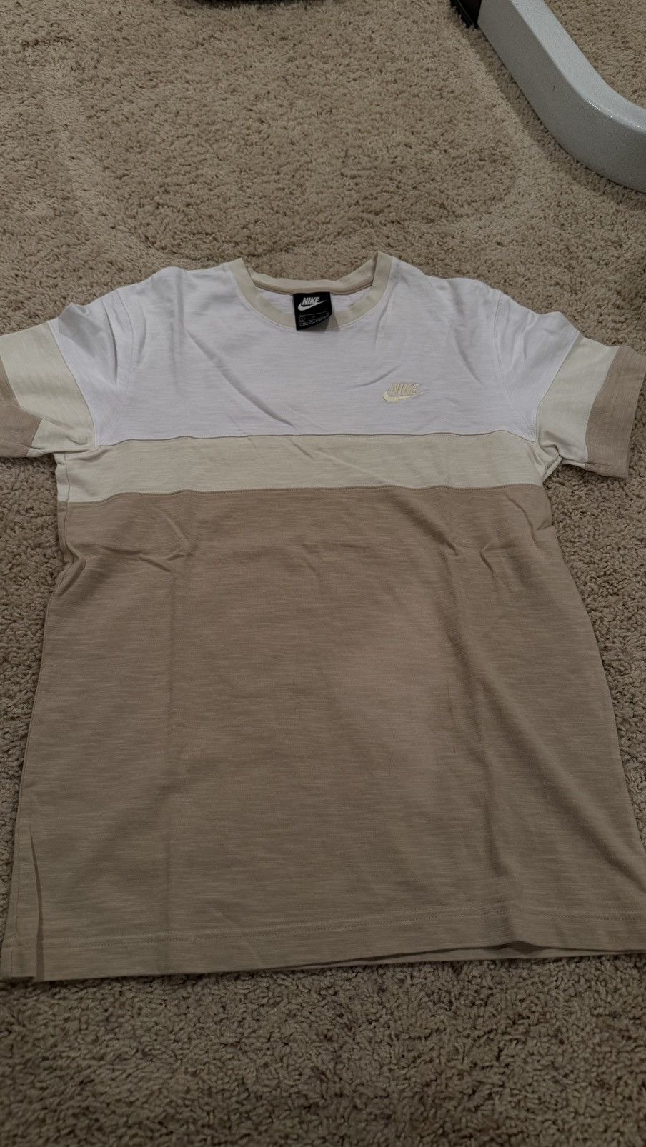 Nike Nike Beige White Yellow Golf Shirt Size US S / EU 44-46 / 1 - 1 Thumbnail