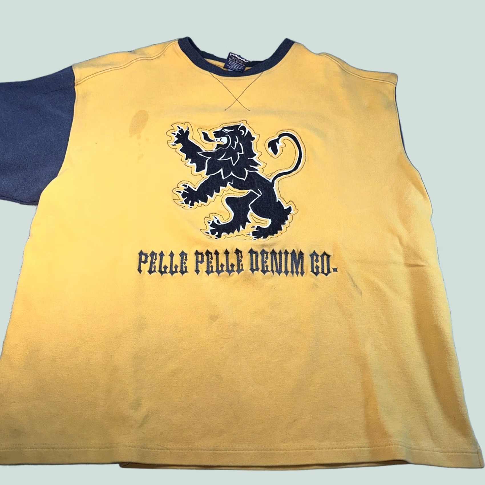 Pelle Pelle VINTAGE Pelle Pelle Denim Co Sweatshirt 2XL Gray Mens Hip Hop Lion Crest Size US XXL / EU 58 / 5 - 1 Thumbnail