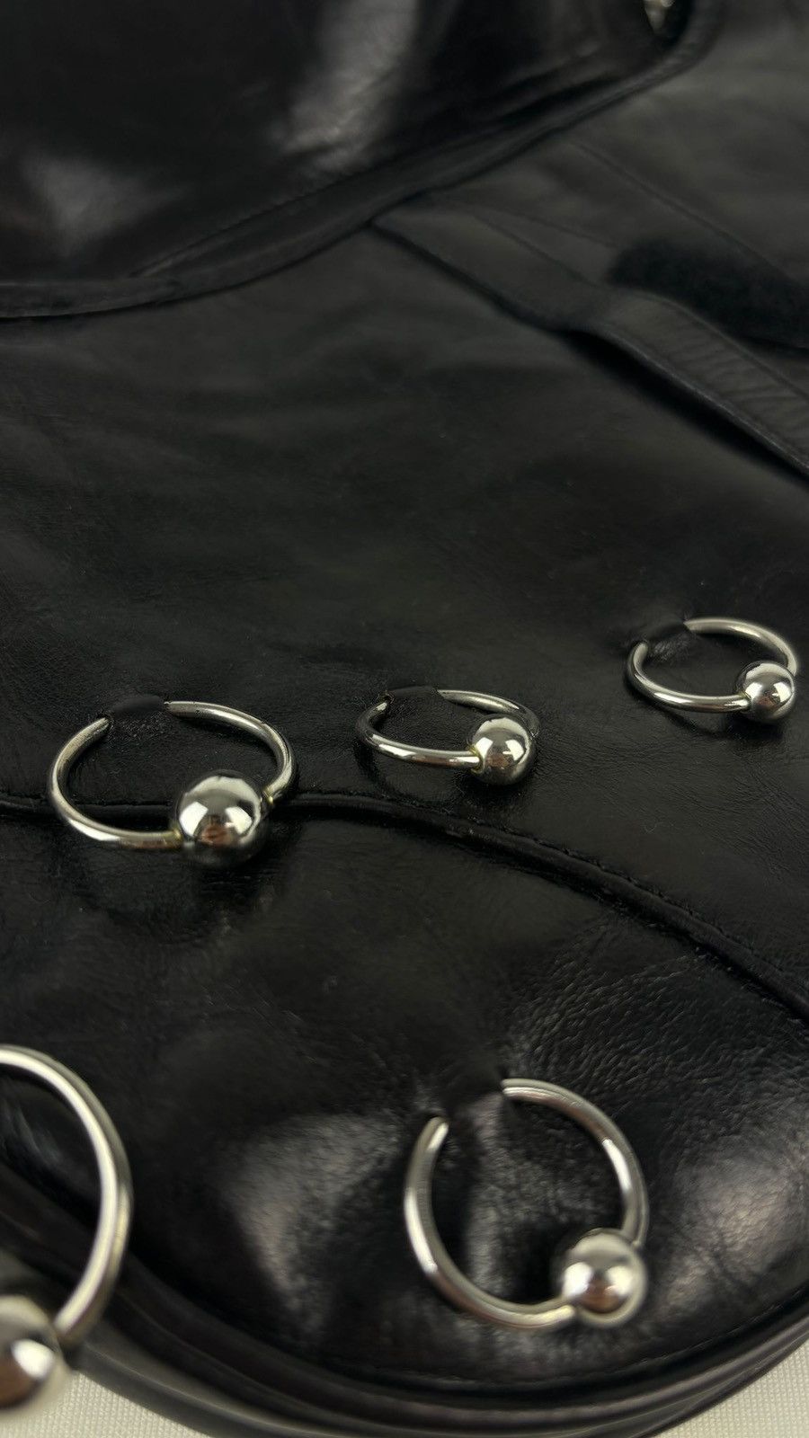 Dior Dior Punk Black Leather Hardcore Saddle Bag Size ONE SIZE - 7 Thumbnail