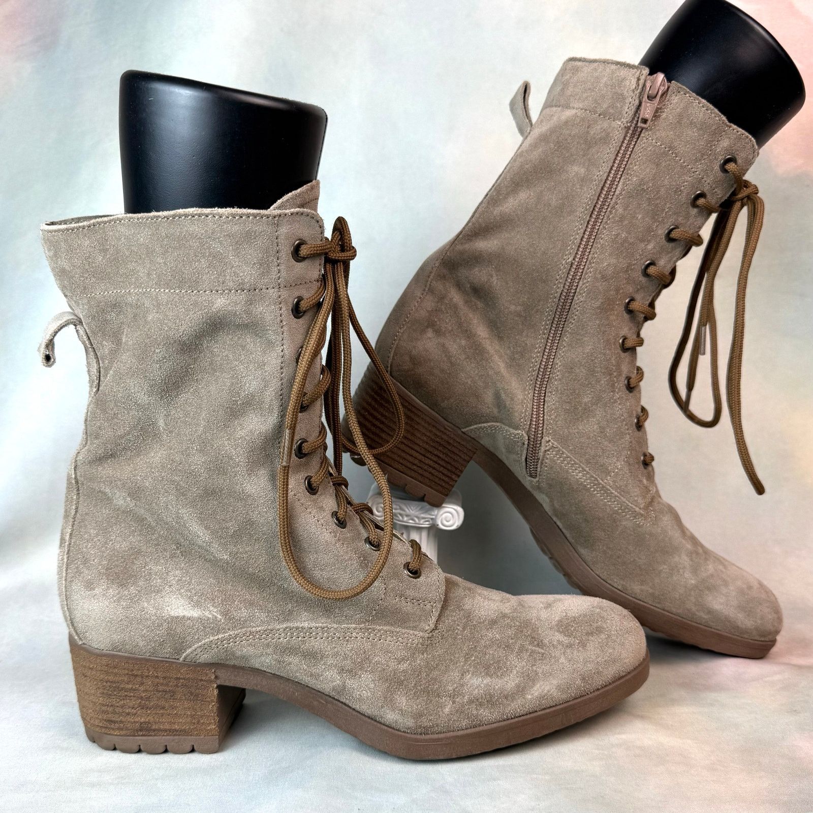 Other Celtic & Co Block Heel Sand Derby Suede Leather Boots Size US 10 / IT 40 - 4 Thumbnail