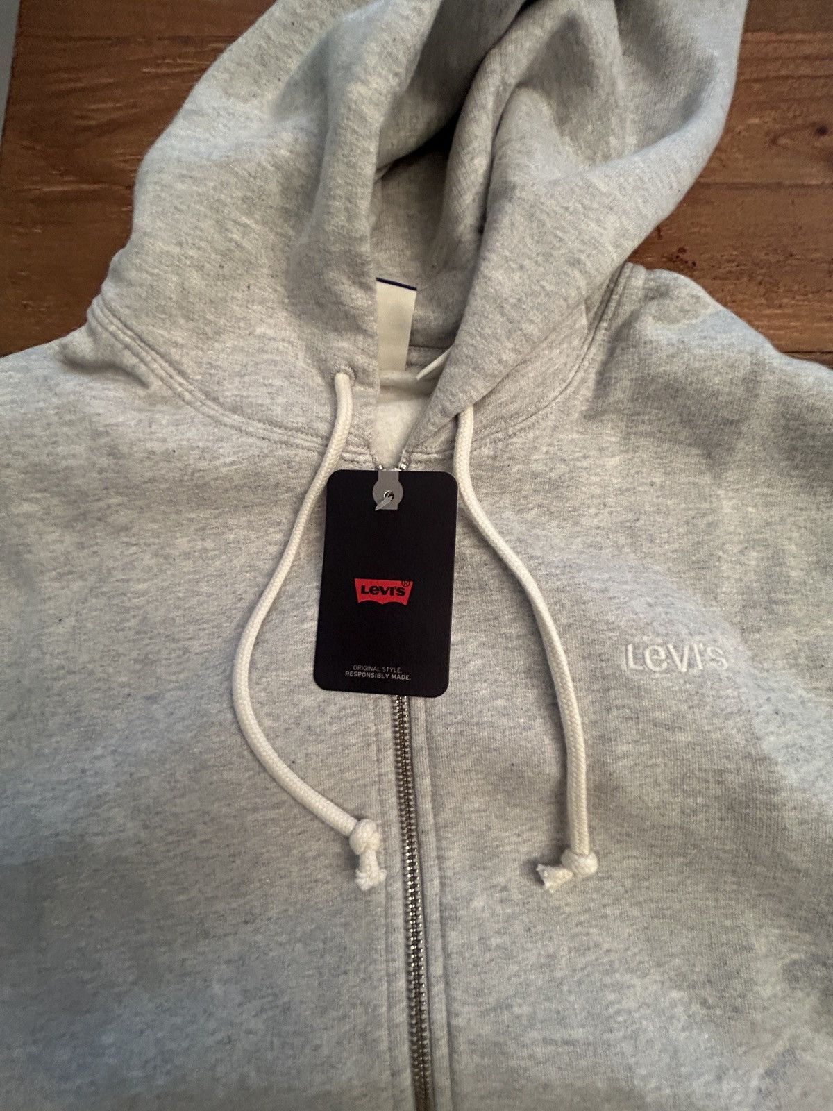 Levi's Levi's Authentic Full Zip Hoodie Sweatshirt Medium Grey Size US M / EU 48-50 / 2 - 2 Thumbnail