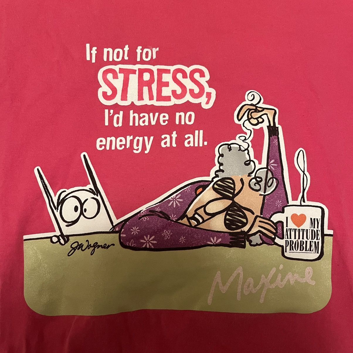 Other Vintage Pink “If not for stress” Graphic Tee Size US L / EU 52-54 / 3 - 2 Thumbnail