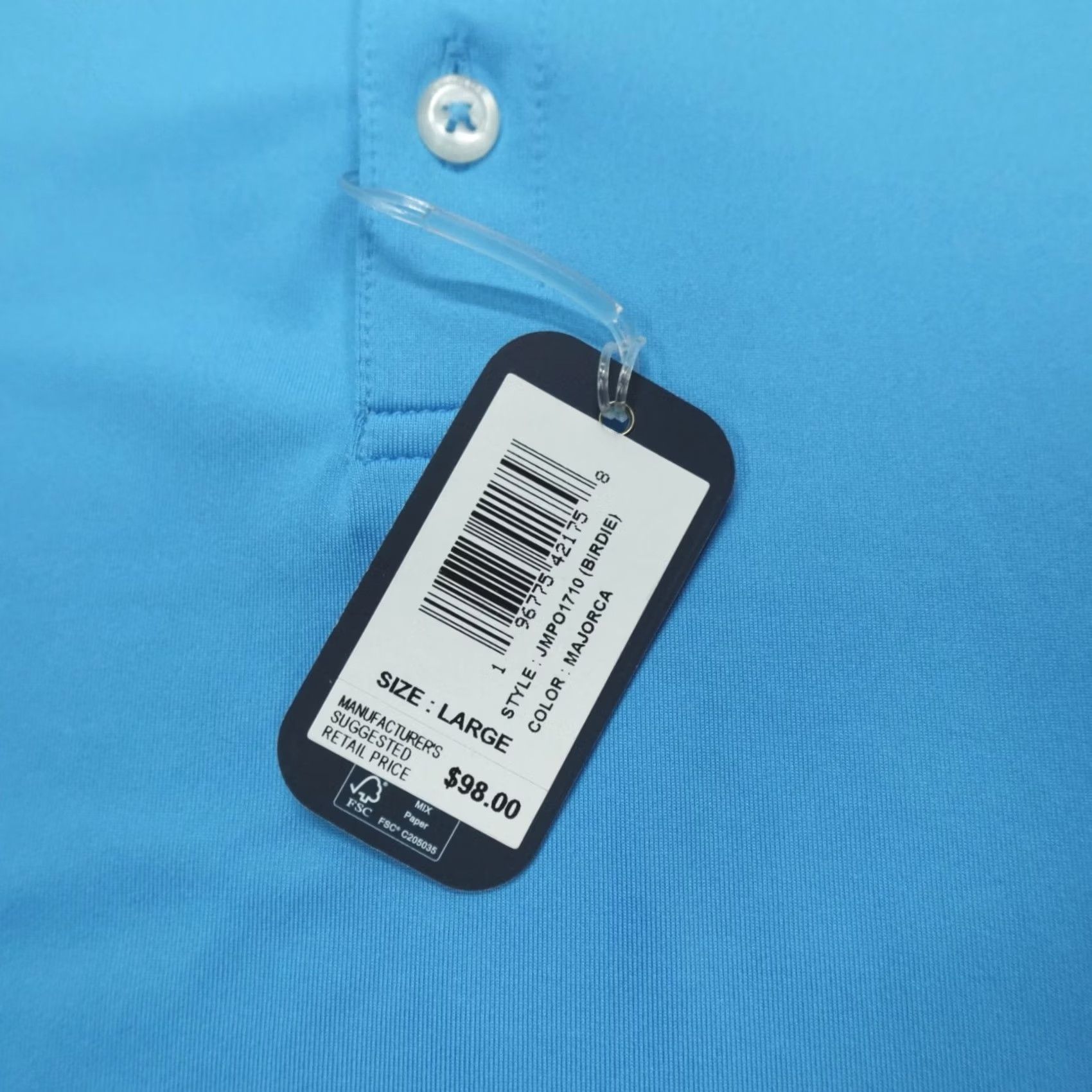 johnnie-O johnnie-O Birdie Golf Polo Performance Jersey Blue Men's Size L Majorca Size US L / EU 52-54 / 3 - 3 Thumbnail