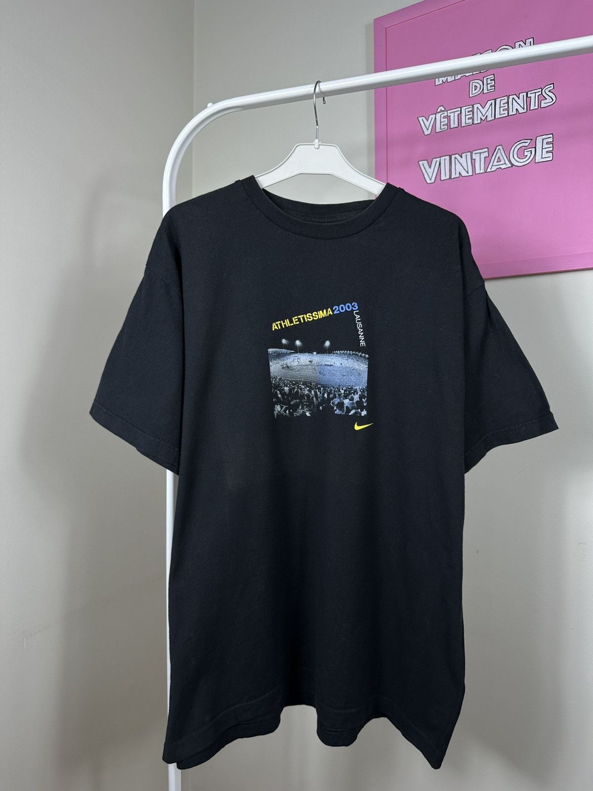 Nike Nike Athletissima 2003 T Shirt Swoosh Lausanne Printed Logo Size US L / EU 52-54 / 3 - 2 Thumbnail