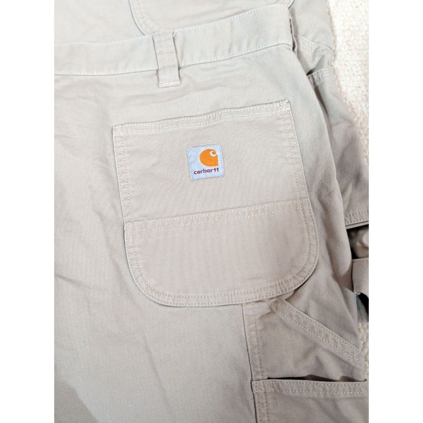 Carhartt Carhartt Shorts Relaxed Fit Rugged Flex Canvas Utility Work Men's Sz 44 Beige Size US 44 / EU 60 - 4 Thumbnail