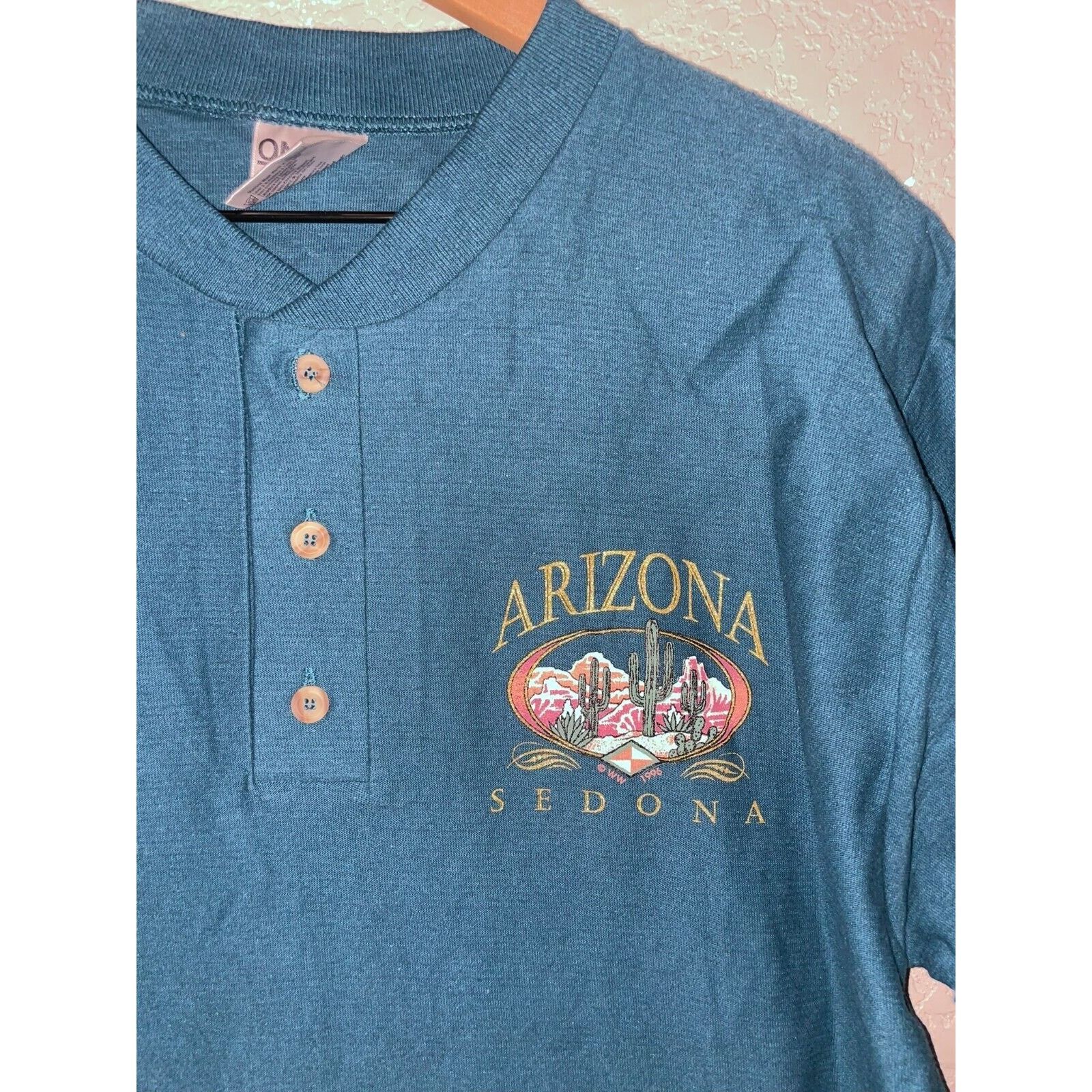 Vintage Vintage Arizona Sedona Shirt Cactus Desert 1/4 Button Tee L Size US L / EU 52-54 / 3 - 2 Thumbnail