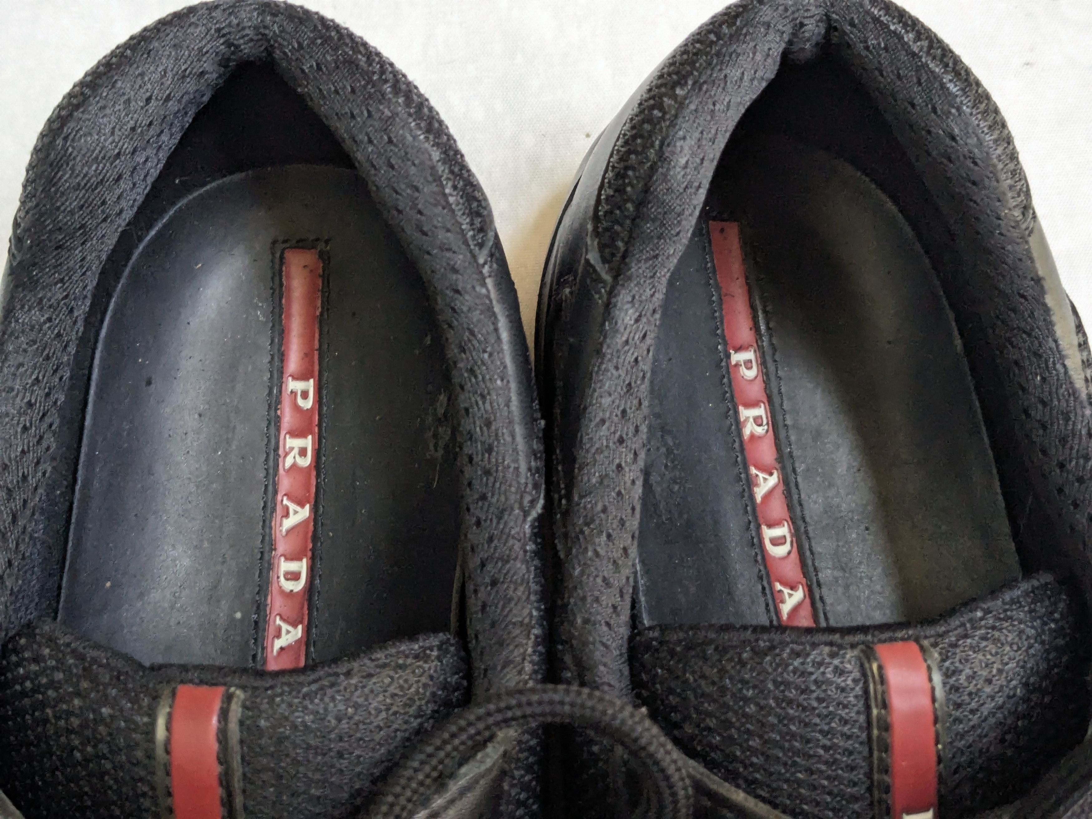 Prada Prada America's Cup Sneakers Black Leather 11 Red Size US 11 / EU 44 - 8 Thumbnail
