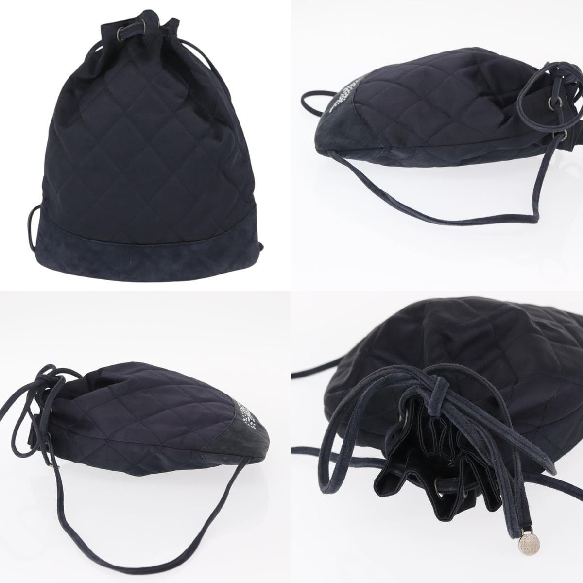 Chanel Chanel Matelasse Backpack Satin Navy CC Size ONE SIZE - 3 Thumbnail