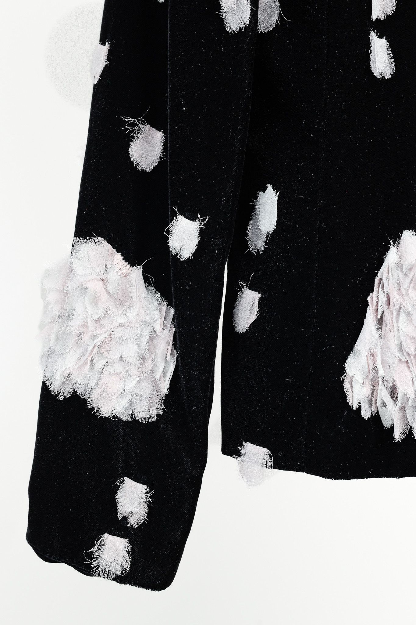 Emporio Armani Emporio Armani Deconstructed Flowers Black Velvet Jacket Size S / US 4 / IT 40 - 7 Thumbnail