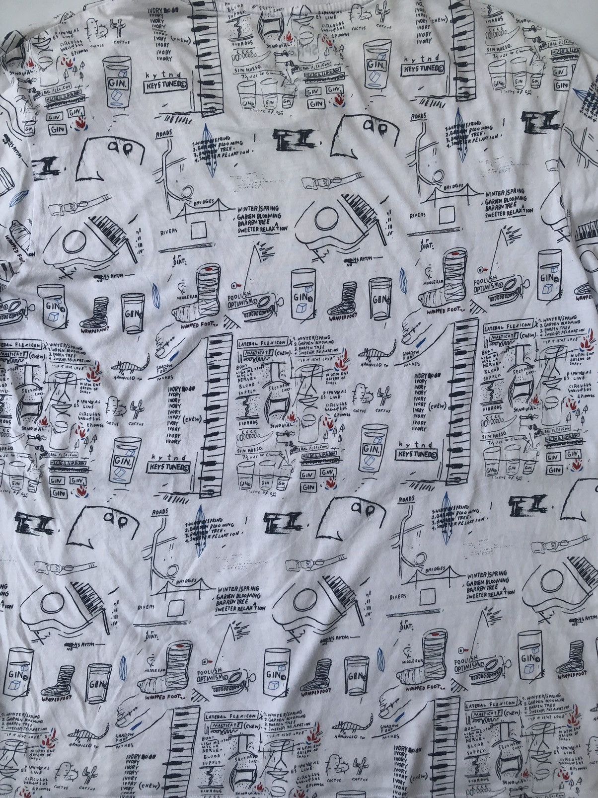 If Six Was Nine × Japanese Brand × Jean-Michel Basquiat JEAN MICHEL BASQUIAT X UNIQLO t SHIRT FULL PRINT DESIGN Size US XXL / EU 58 / 5 - 6 Thumbnail