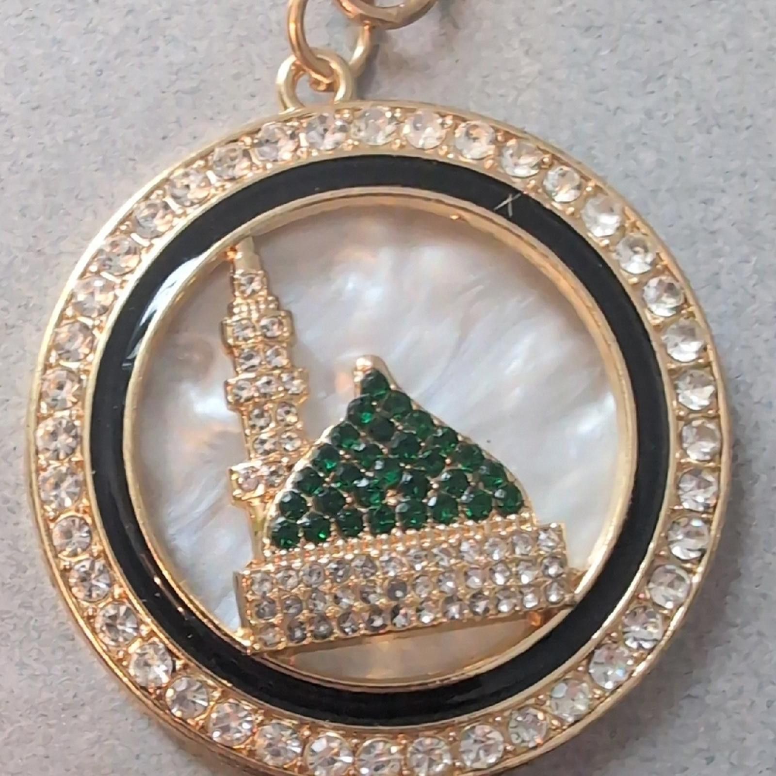 Other Gold and Green Keychain with Rhinestones House Size ONE SIZE - 3 Thumbnail