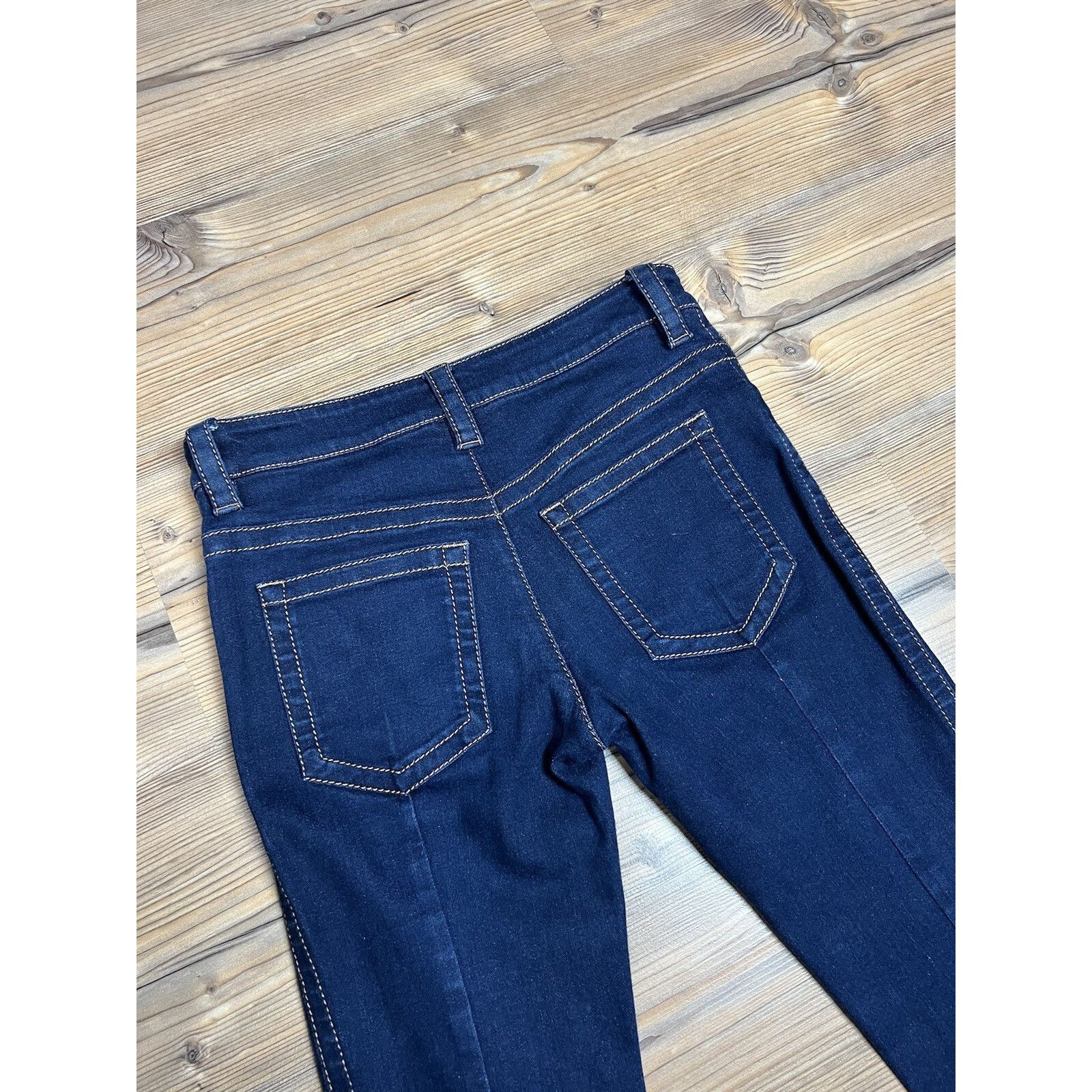Prada Prada Big Logo Women`s Dark Blue Skinny Jeans Size 27 Size 27" / US 4 / IT 40 - 8 Thumbnail