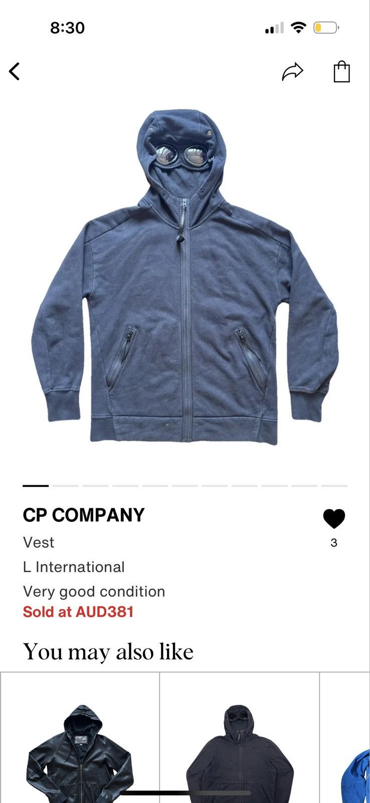 C.P. Company C.P company goggle hoodie/jacket Size US L / EU 52-54 / 3 - 6 Thumbnail