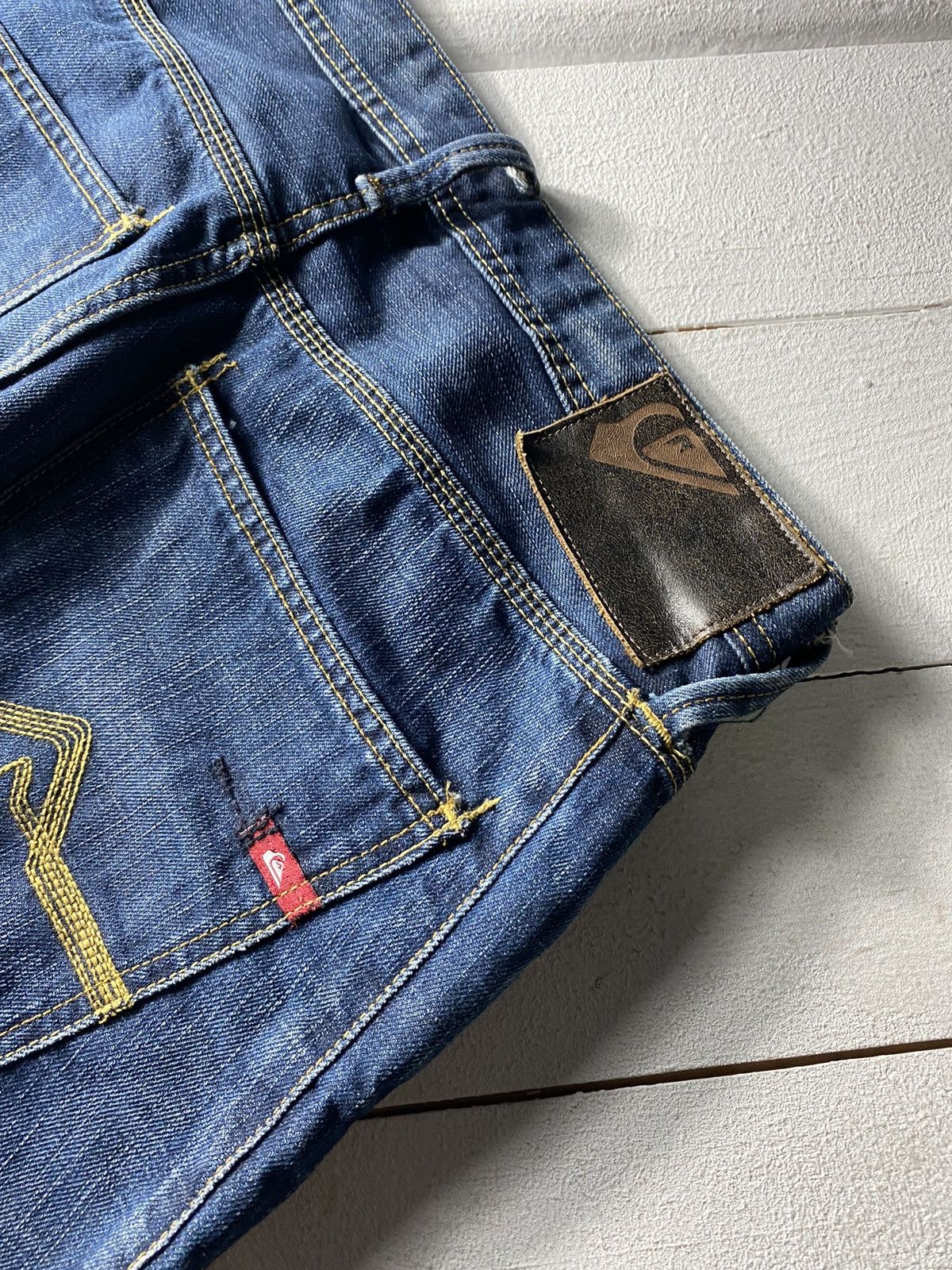 Billabong × Quiksilver × Rip Curl 💢90s Quicksilver Baggy Loose Fit Blue Denim Pants Mens Surf Size US 31 - 3 Thumbnail