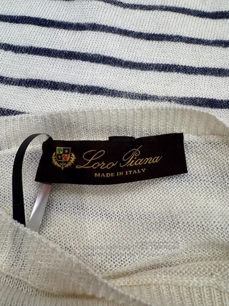 Loro Piana Loro Piana Black and White Colorblocked Striped Metal Logo Size S / US 4 / IT 40 - 4 Thumbnail