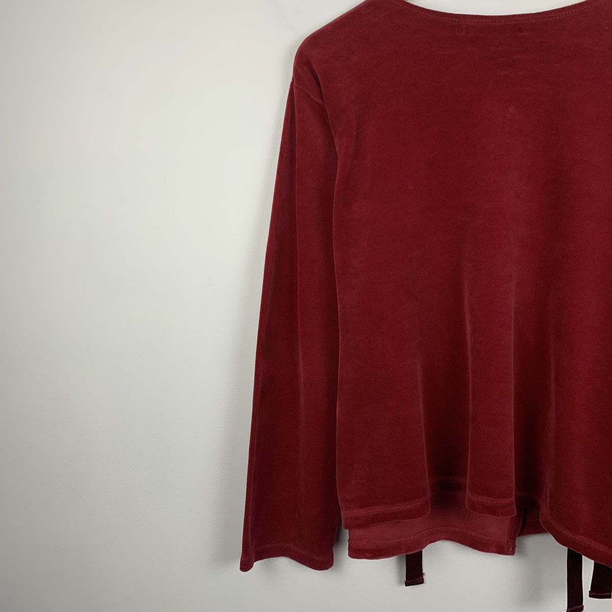Gudrun Sjoden Velour Cardigan Size M Red Avant Garde