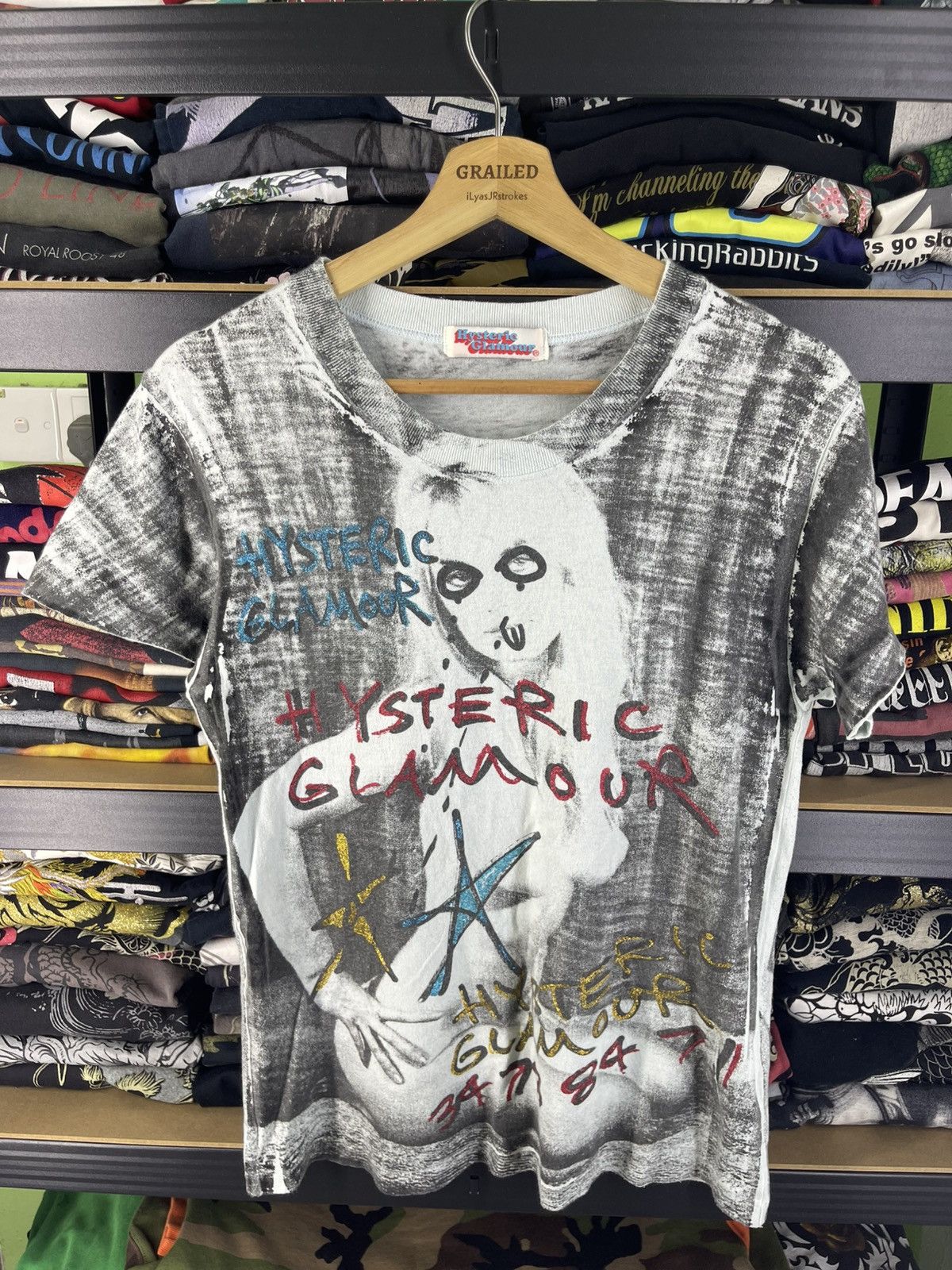 Hysteric Glamour Thrashed Vintage 90's Hysteric Glamour AOP Photoprint Tee Size ONE SIZE - 3 Thumbnail