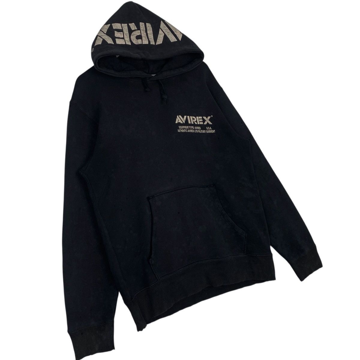 Other Vintage Avirex Hoodie Sweater Black Pullover Jumper Size M Size US M / EU 48-50 / 2 - 2 Thumbnail