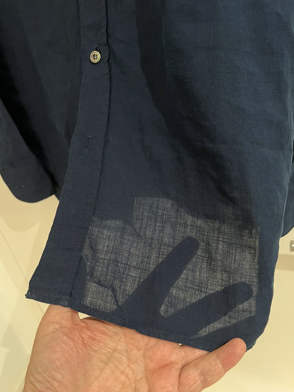 Tom Ford Tom ford linen navy medium 15/5 40 dress shirt Size US M / EU 48-50 / 2 - 6 Thumbnail
