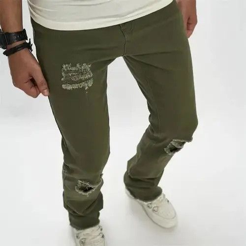 Japanese Brand Knee Holes Ripped Men Slim Fit Jean Size US 34 / EU 50 - 3 Thumbnail