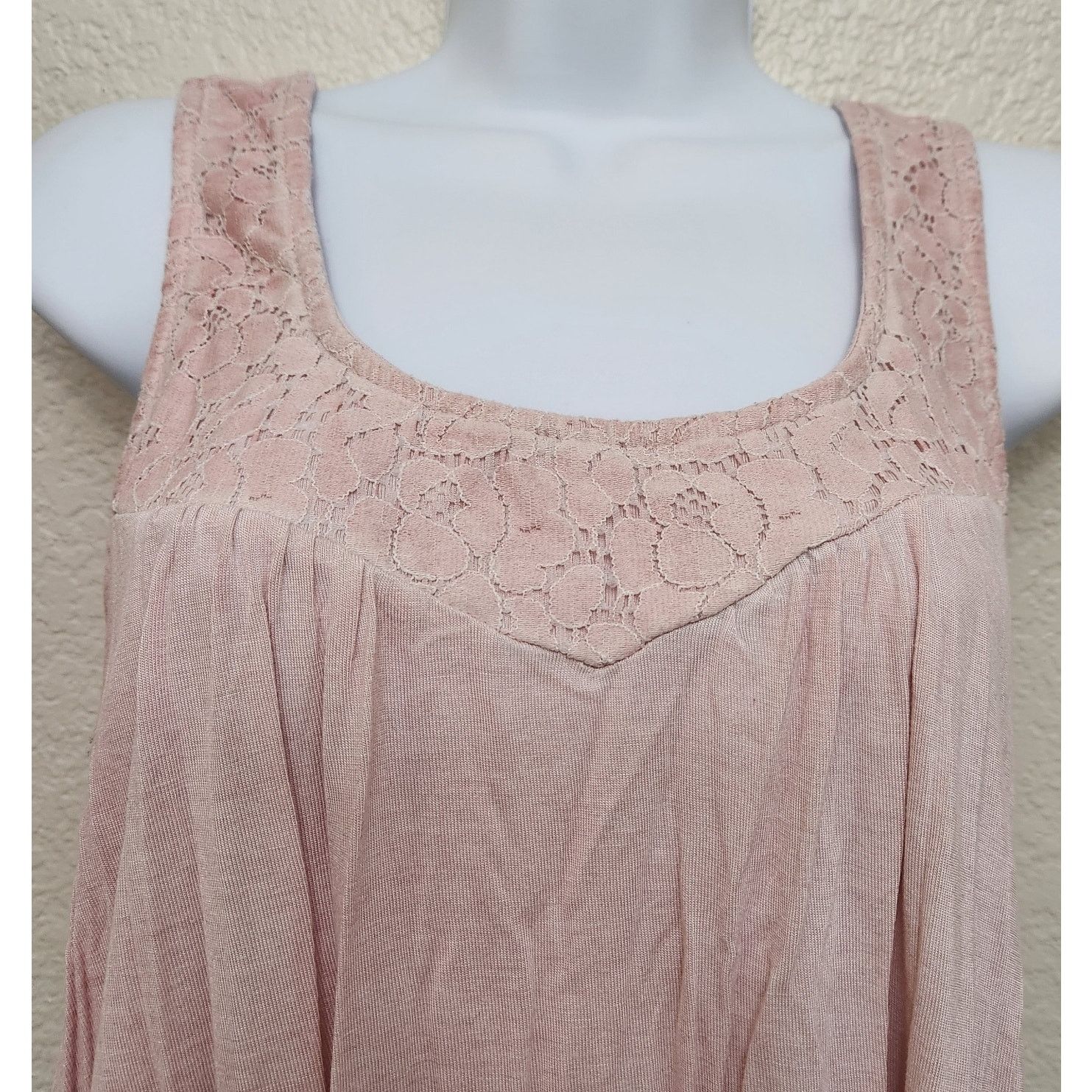Other Unity World Wear Dusty Pink Lace Bodice Pleated Top Medium Size M / US 6-8 / IT 42-44 - 2 Thumbnail