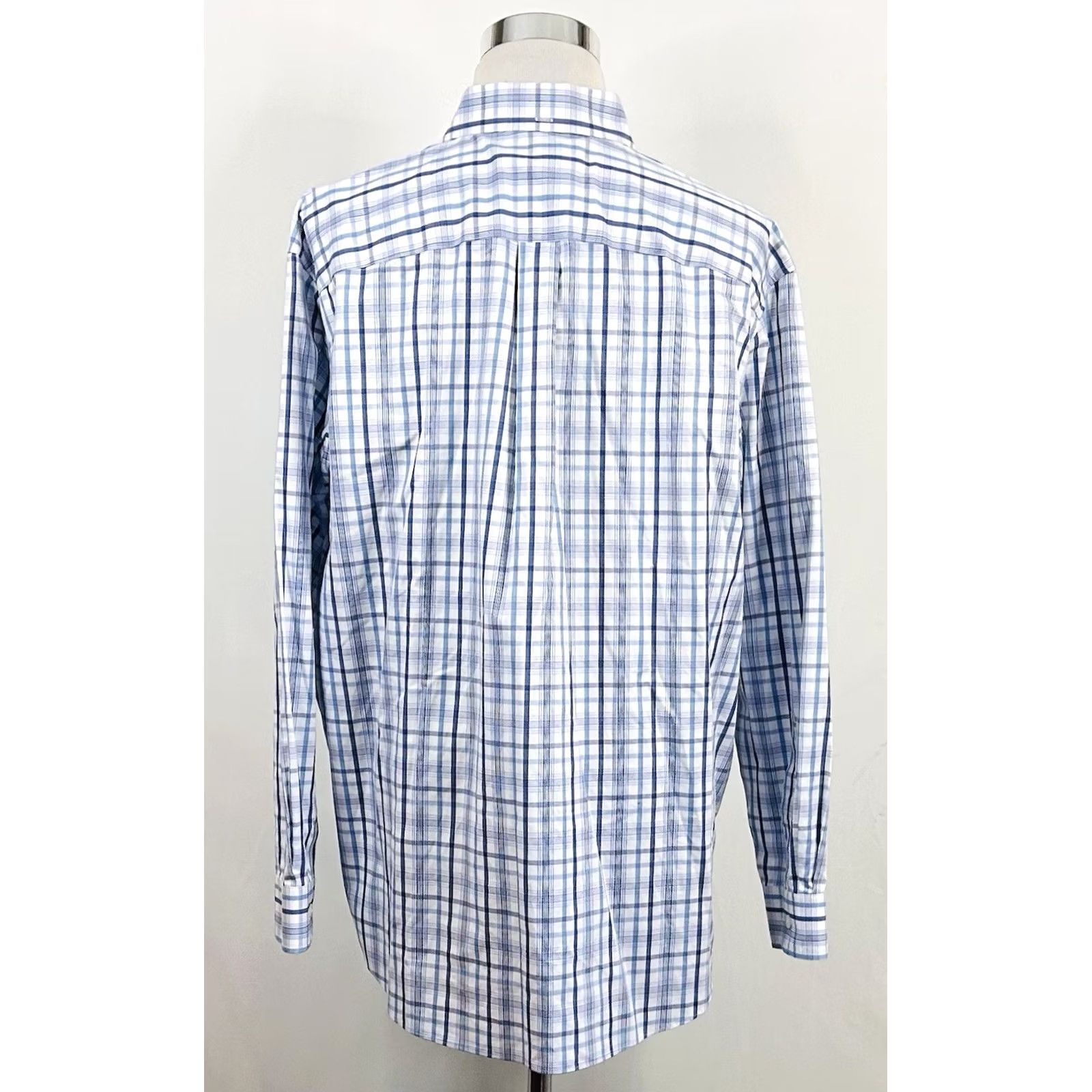 CO Duluth Trading Co XL Relaxed Fit Casual Shirts Blue White Plaid 100% Cotton Button-Front Long Sleeve Button-Down Collared Mens Shirt Size US XL / EU 56 / 4 - 5 Thumbnail