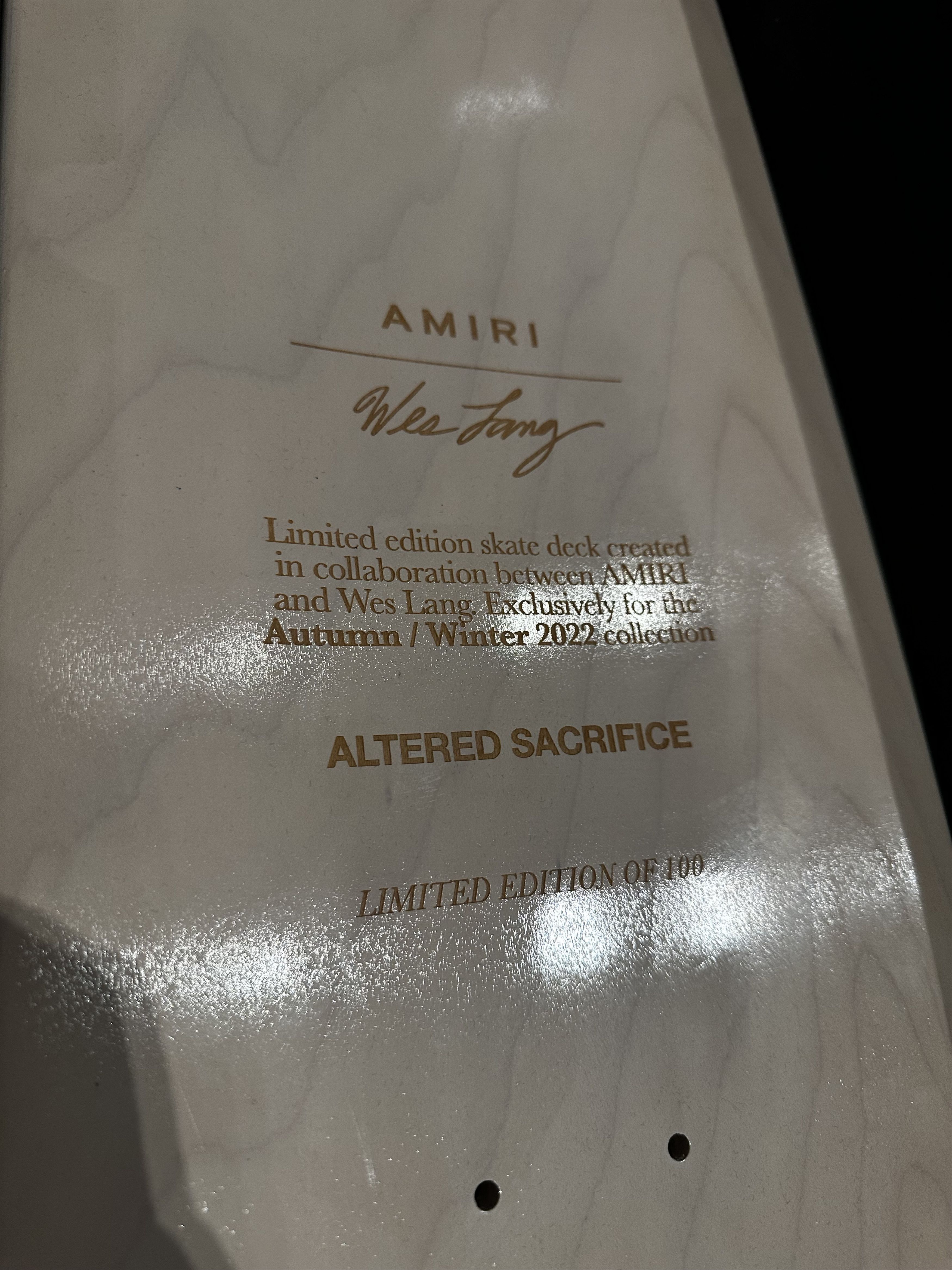 Amiri × Wes Lang Amiri x Wes Lang Altered Sacrifice Skate Deck Size ONE SIZE - 8 Thumbnail