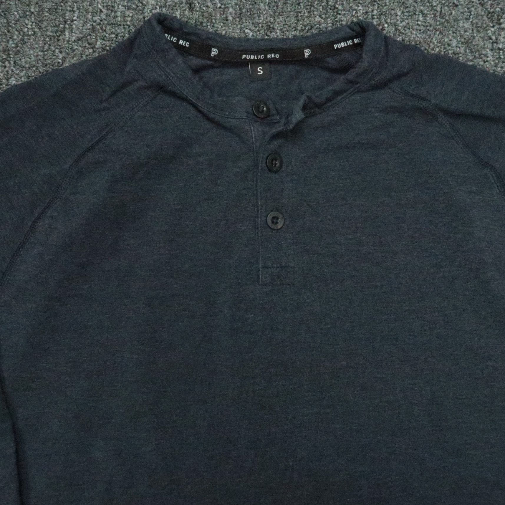 Vintage Public Rec Henley Shirt Mens Small Blue Long Sleeve Casual Top Cotton Blend Size US S / EU 44-46 / 1 - 2 Thumbnail