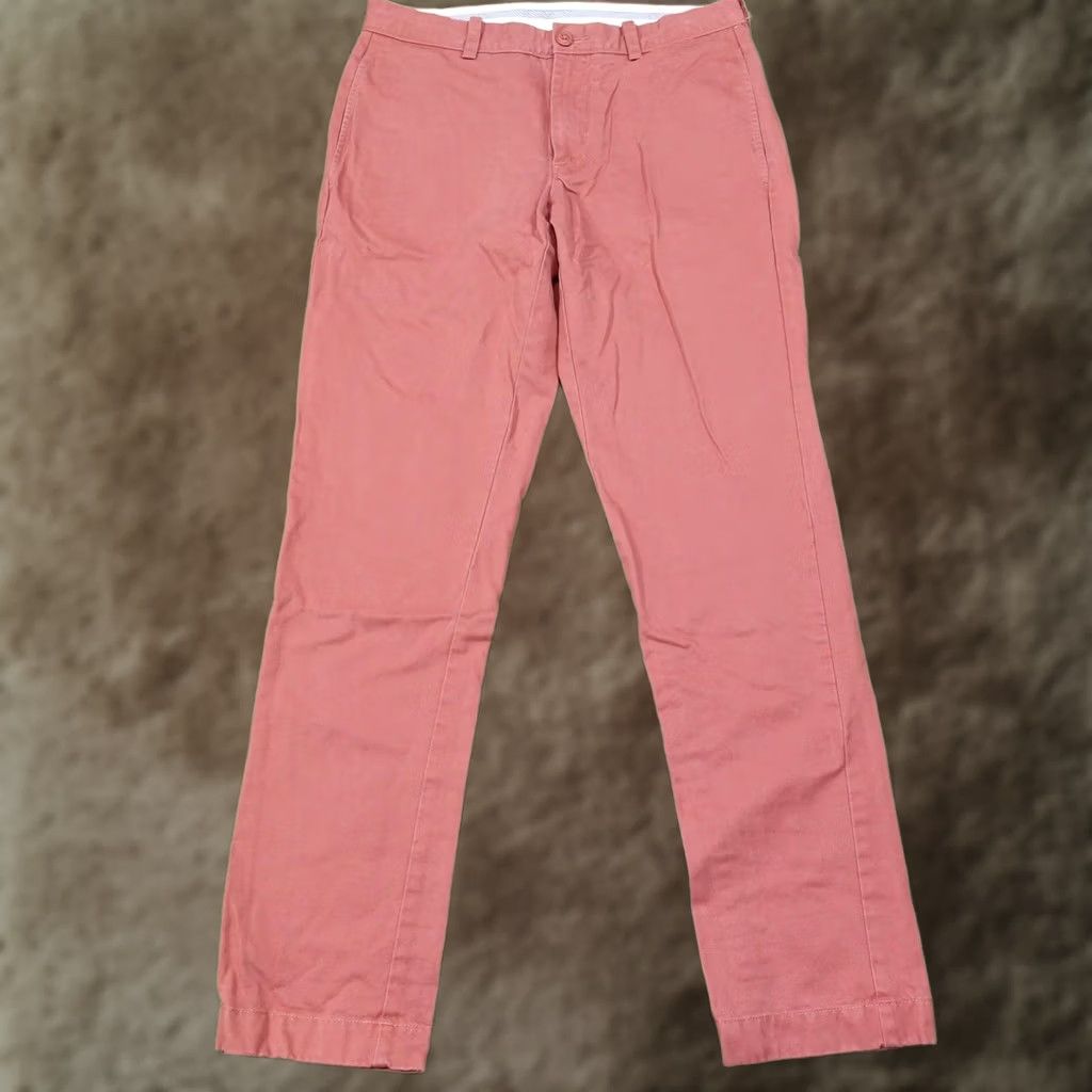 J.Crew J.CREW ESSENTIAL Slim Chino Pants Mens 30x32 Red Cotton Flat Front Casual Slant Slash Pocket 770 Vintage? No Size US 30 / EU 46 - 1 Thumbnail