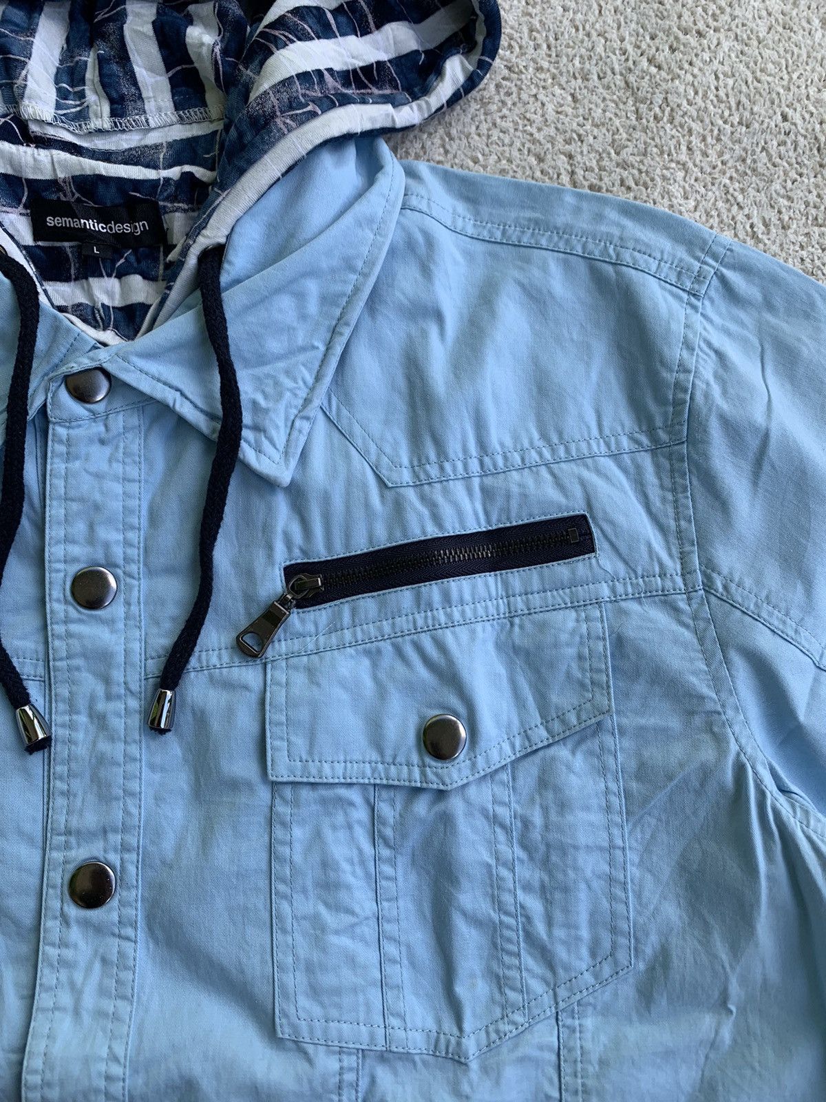 If Six Was Nine × Le Grande Bleu (L.G.B.) × semanticdesign Semantic Design Double Layer Hoodie Snap button shirt Size US L / EU 52-54 / 3 - 5 Thumbnail