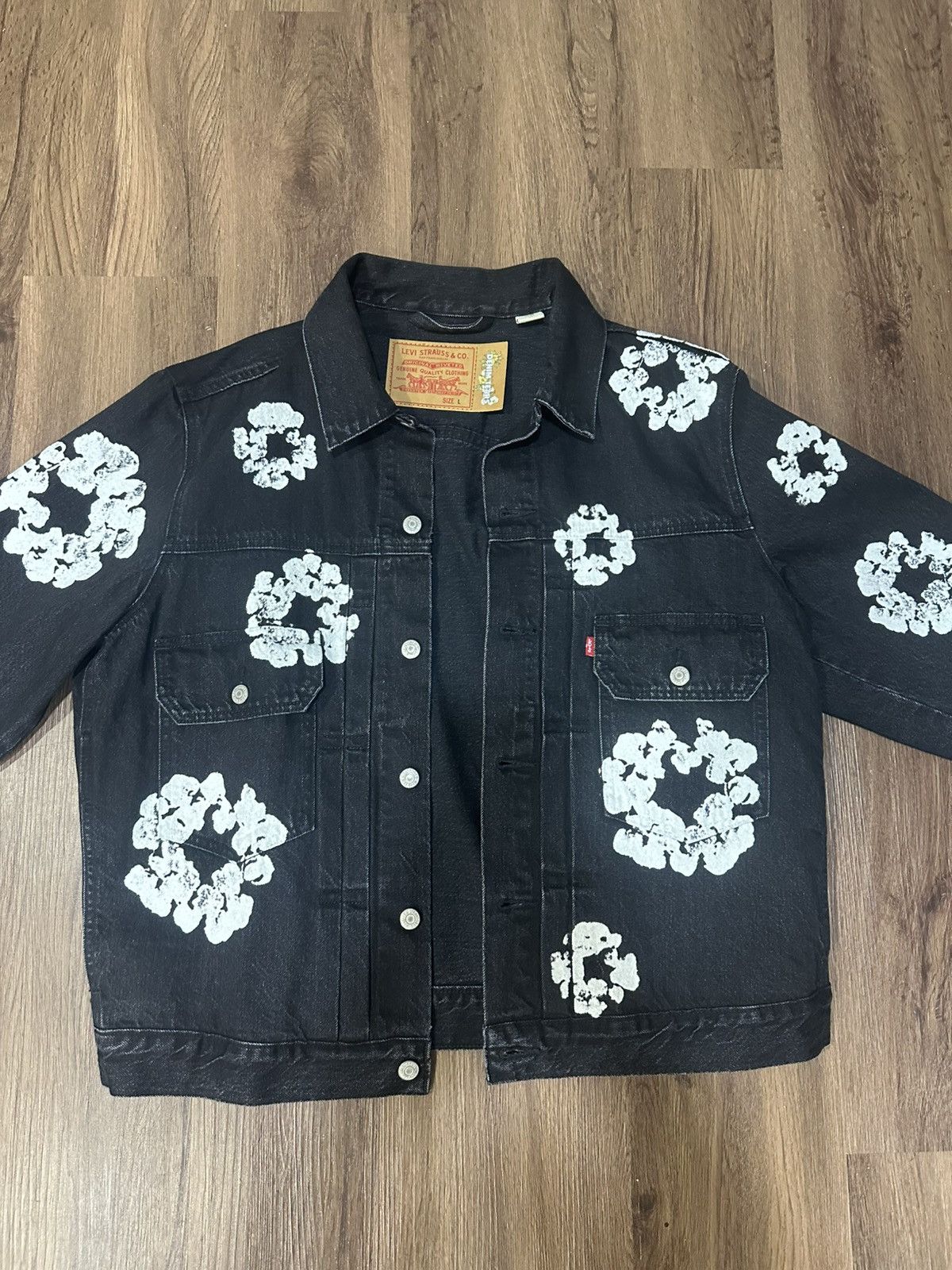 DENIM TEARS × Levi's Denim Tears Peace Patchwork Padded Jacket