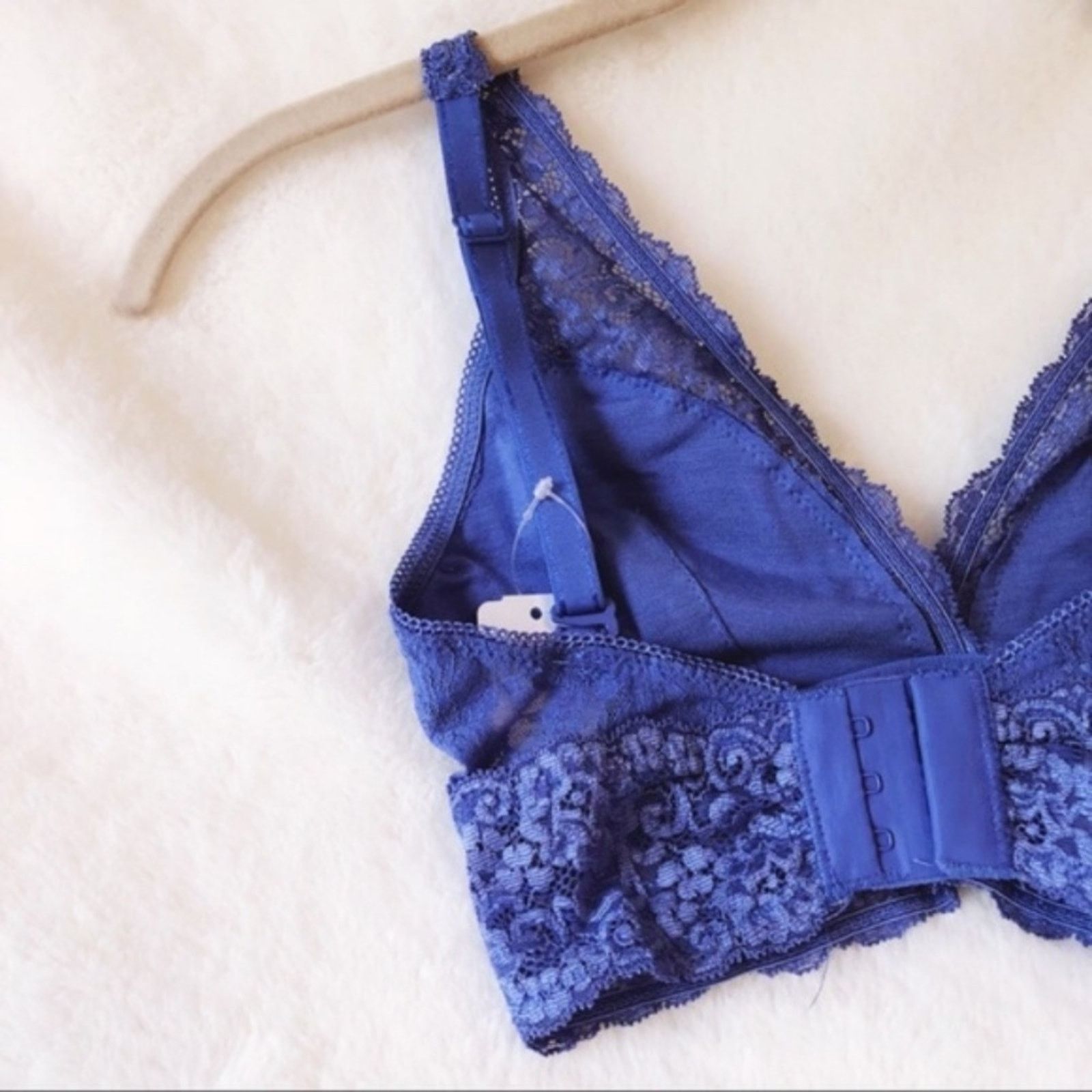 Other Soma Light Blue Plunge Lace Bralette Size ONE SIZE - 5 Thumbnail