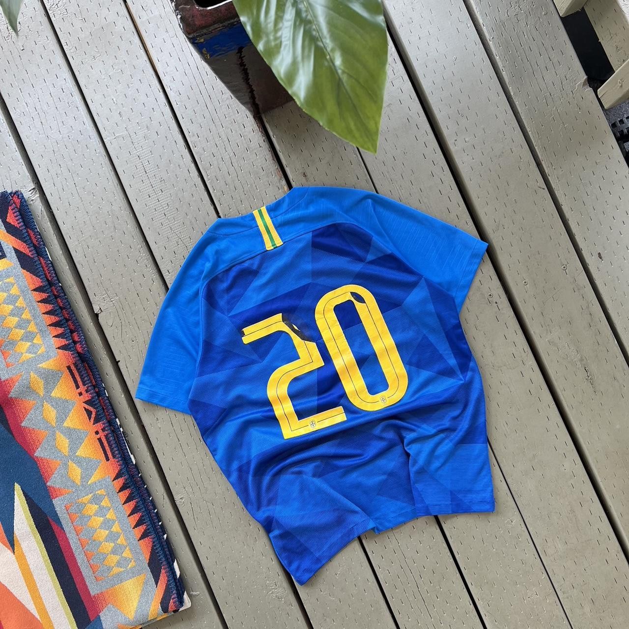 Nike × Vintage Vintage Nike Brazil soccer jersey Size US L / EU 52-54 / 3 - 4 Thumbnail