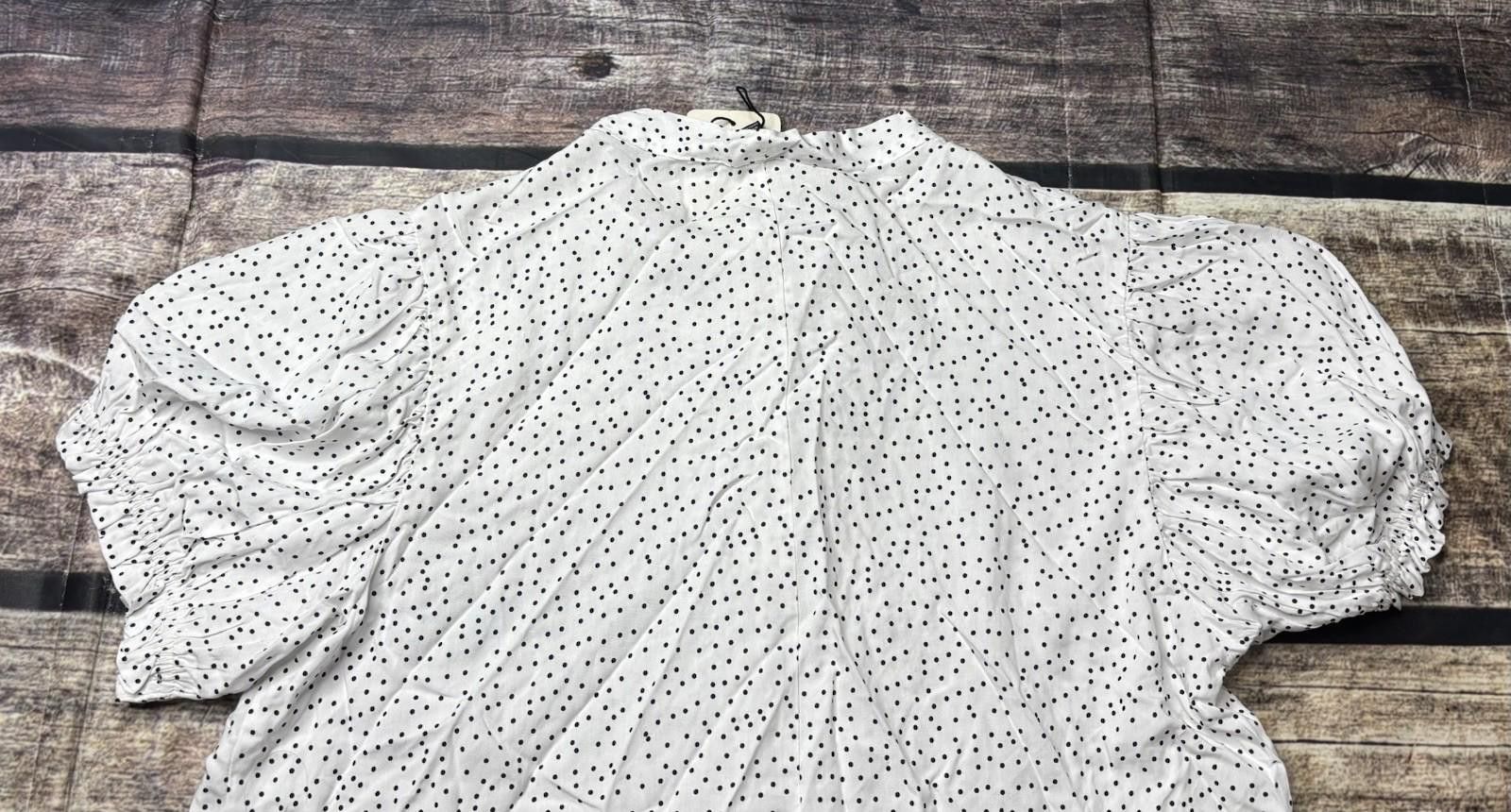 Harve Benard Harve Benard Top Womens Large Rayon White Black Dots Tie Size L / US 10 / IT 46 - 6 Thumbnail