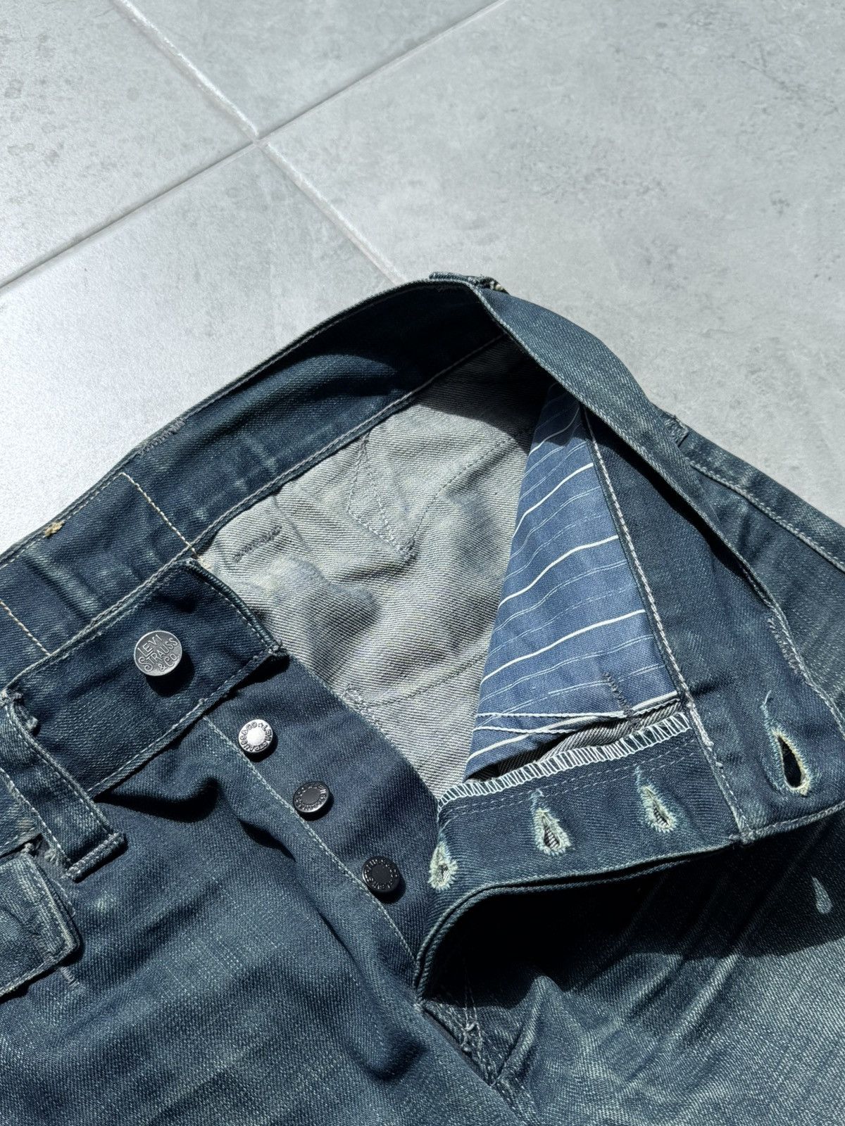 Levi's Vintage Levis Engineered Buckel Back Washed Denim Jeans Size US 34 / EU 50 - 9 Thumbnail