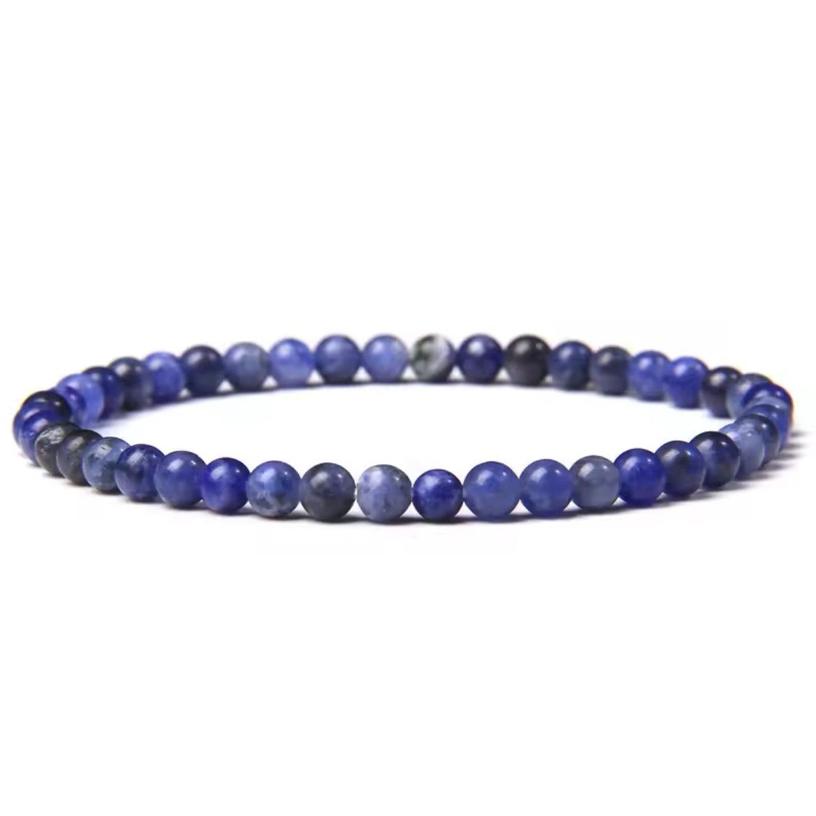 Jewelry Blue 4MM Reiki Natural Stone Beads Bracelet Size ONE SIZE - 2 Thumbnail