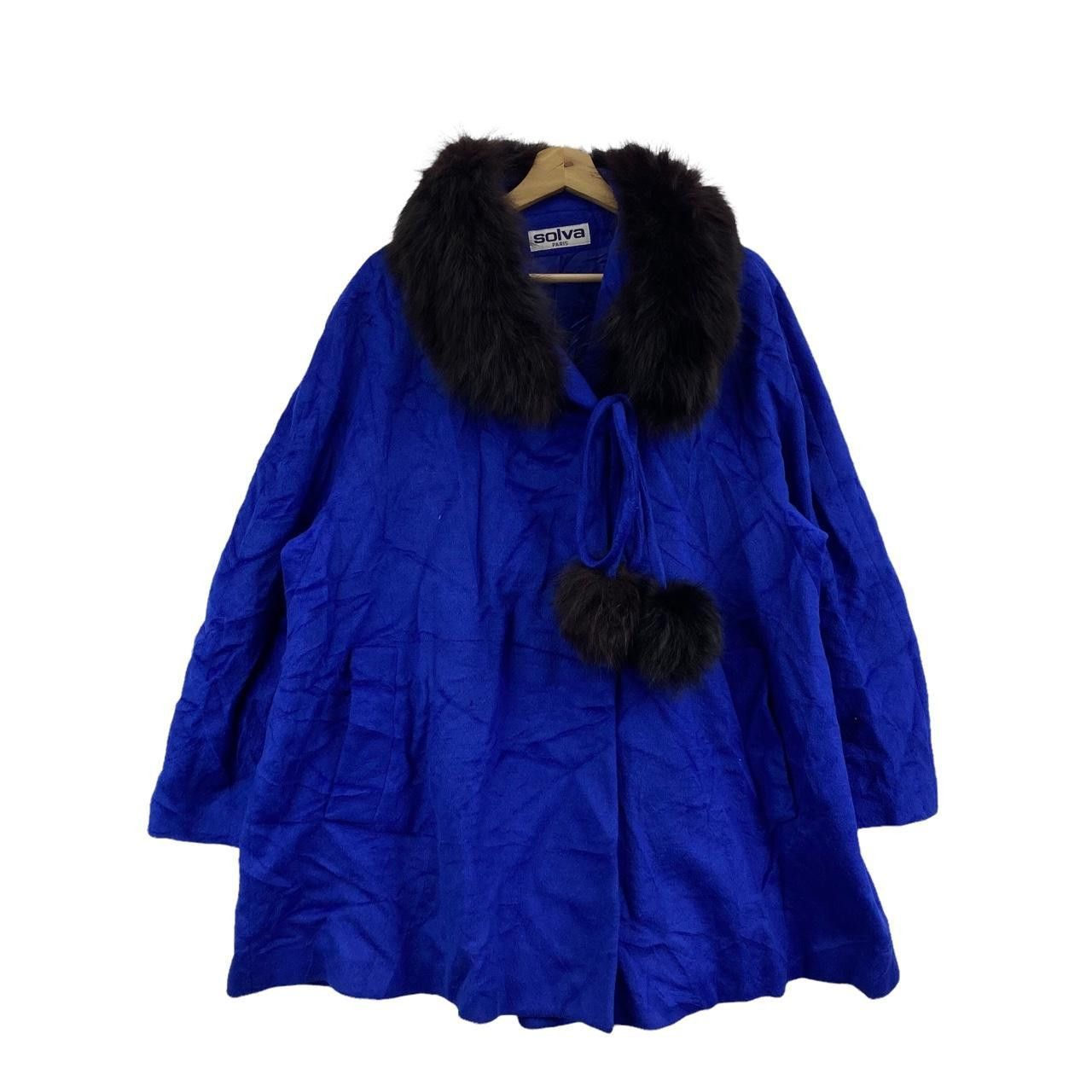 Vintage Vtg SOLVA PARIS DESIGNER Cashmere Angora Parka Trench Coat Size XL / US 12-14 / IT 48-50 - 1 Thumbnail