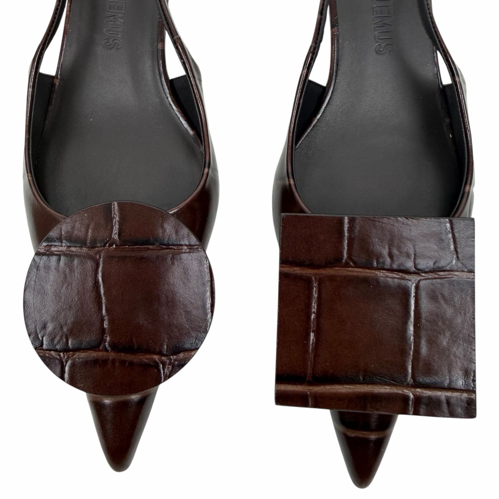 Jacquemus Jacquemus Les Duelo Slingback Pump Croc Emboss Brown 38 Size US 7.5 / IT 37.5 - 6 Thumbnail