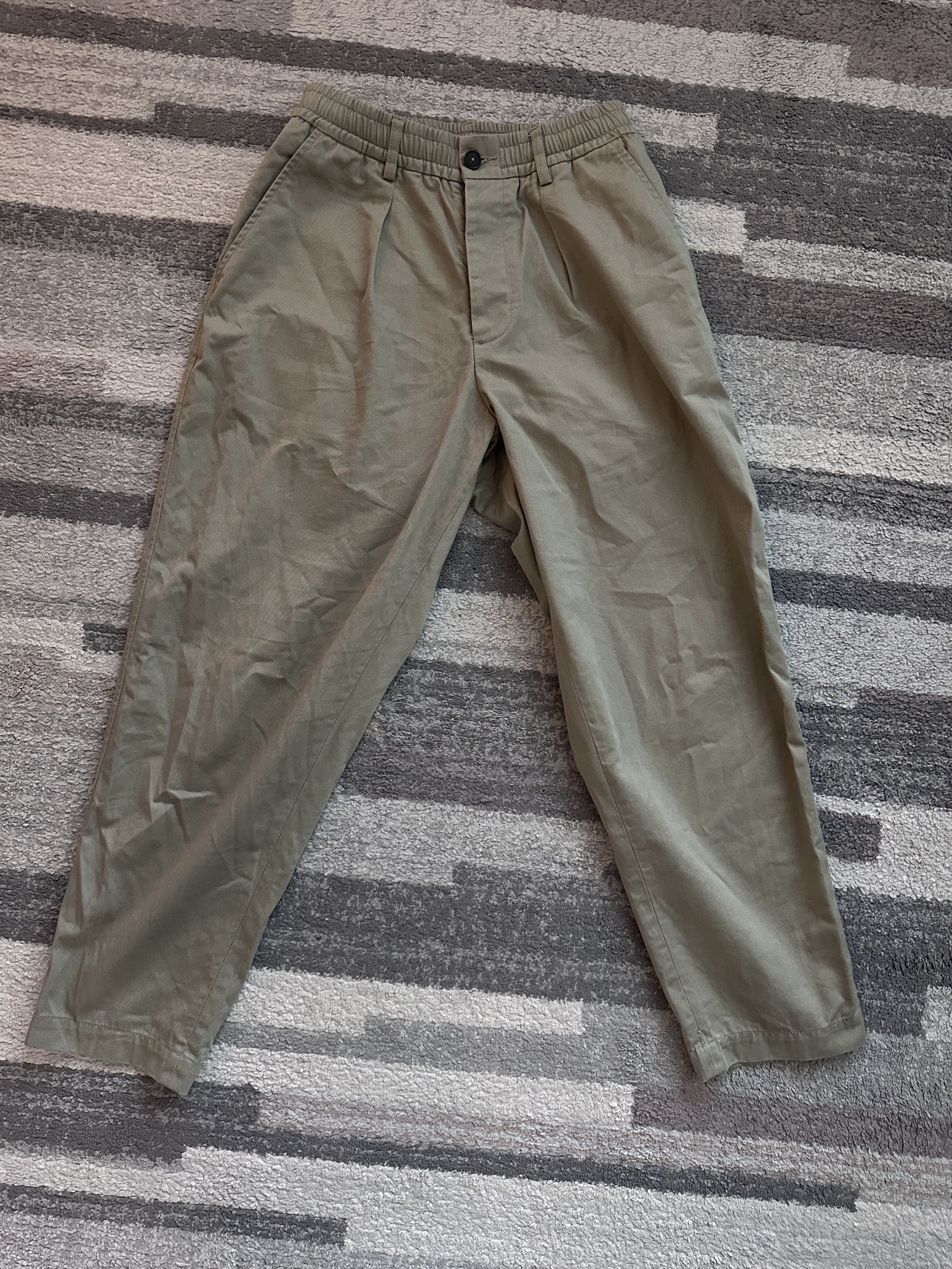 Universal Works Pleated Track Pants in Khaki
