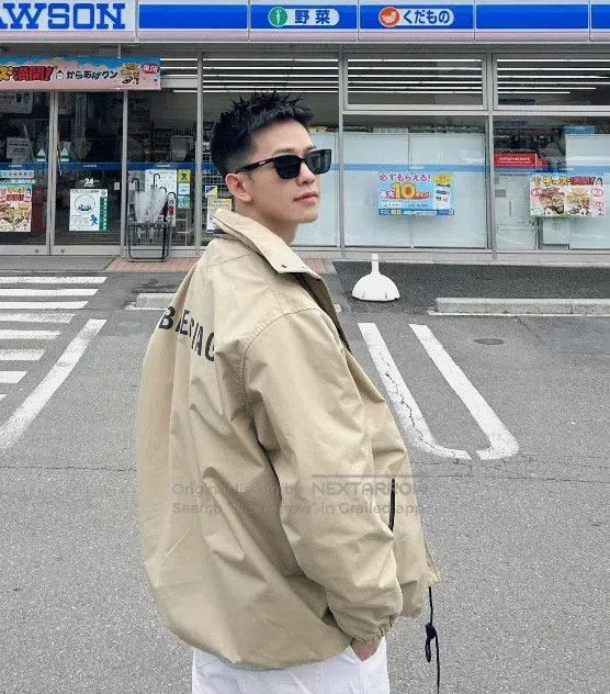 Balenciaga Balenciaga Beige Windbreaker Jacket with Large Back Logo Size XXS / US 00 / IT 34 - 9 Thumbnail