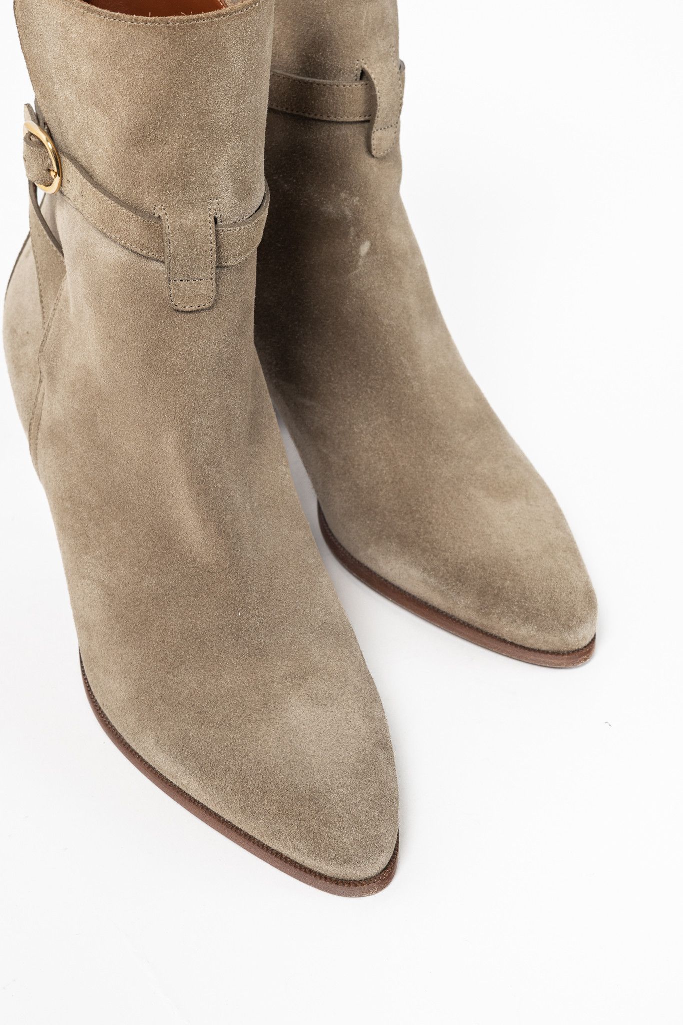 Celine Celine Beige Suede Wraparound Ankle Boots Size US 7.5 / IT 37.5 - 6 Thumbnail