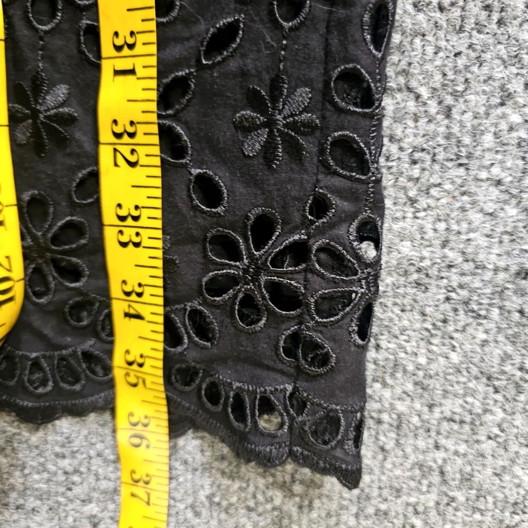 J.Crew J.CREW Dress Womens 0 Black Eyelet Lace 3/4 Bell Sleeve Cocktail LBD Date Night Dress Size XS / US 0-2 / IT 36-38 - 6 Thumbnail