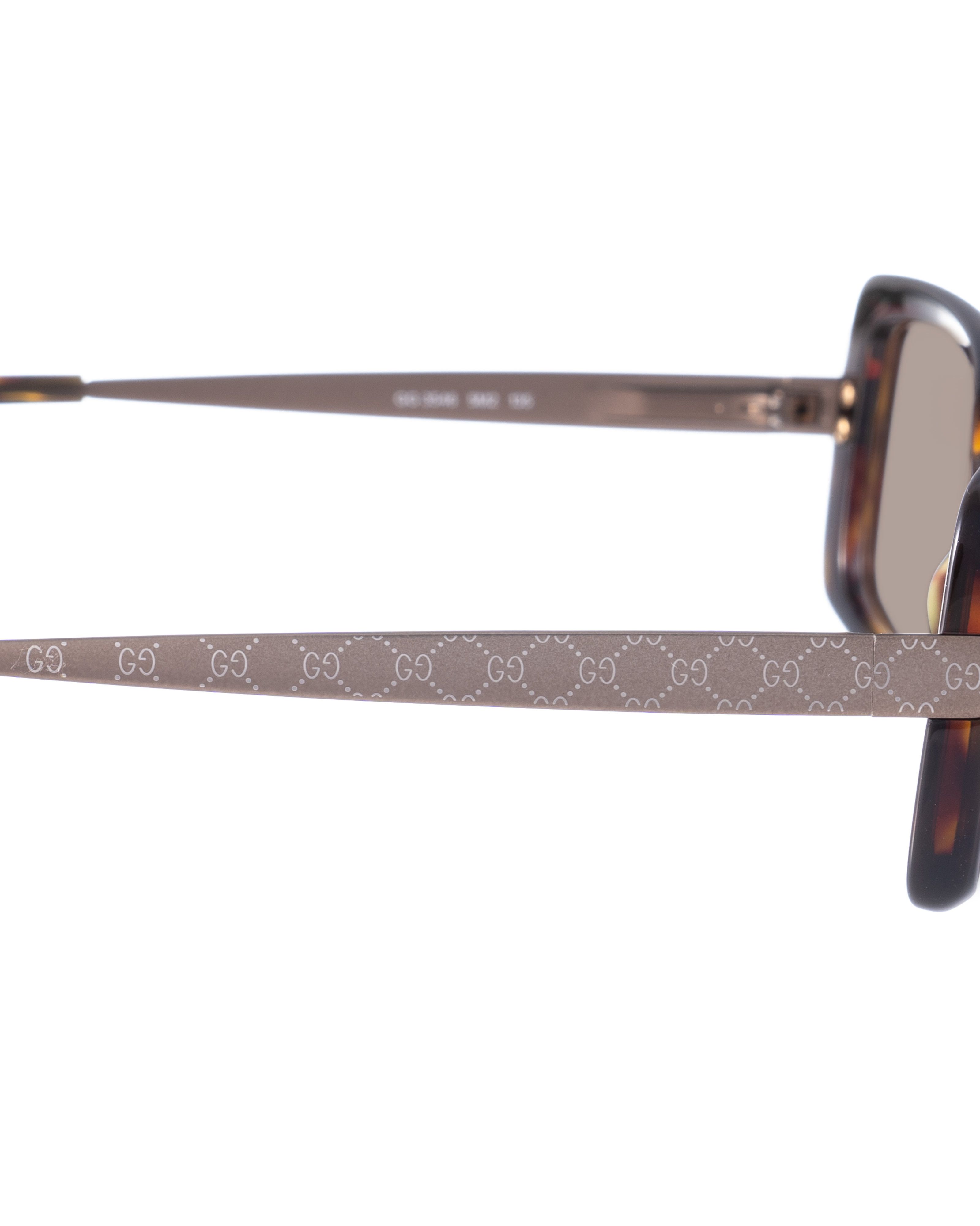 Gucci Gucci 00s Havana Rectangular Monogram Sunglasses Size ONE SIZE - 3 Thumbnail
